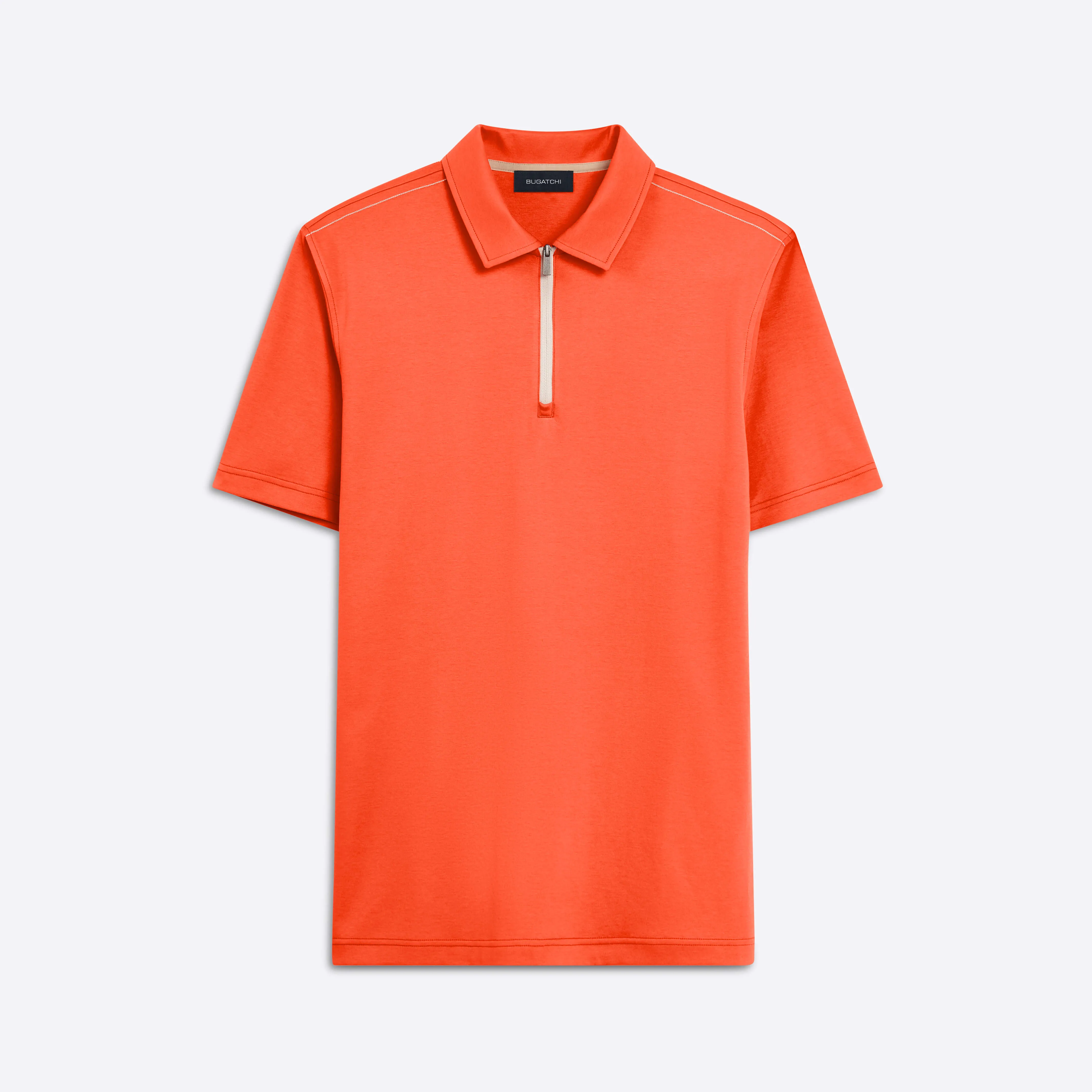 Short Sleeve Quarter Zip Polo sold by Bugatchi
