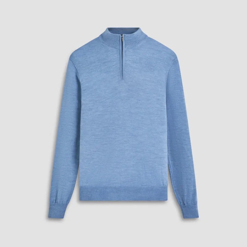 Super Merino Solid Quarter Zip Sweater sold by Bugatchi