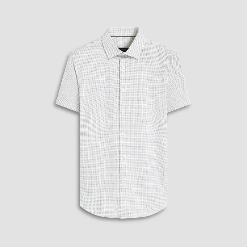 Miles Pin Dot OoohCotton Short Sleeve Shirt sold by Bugatchi