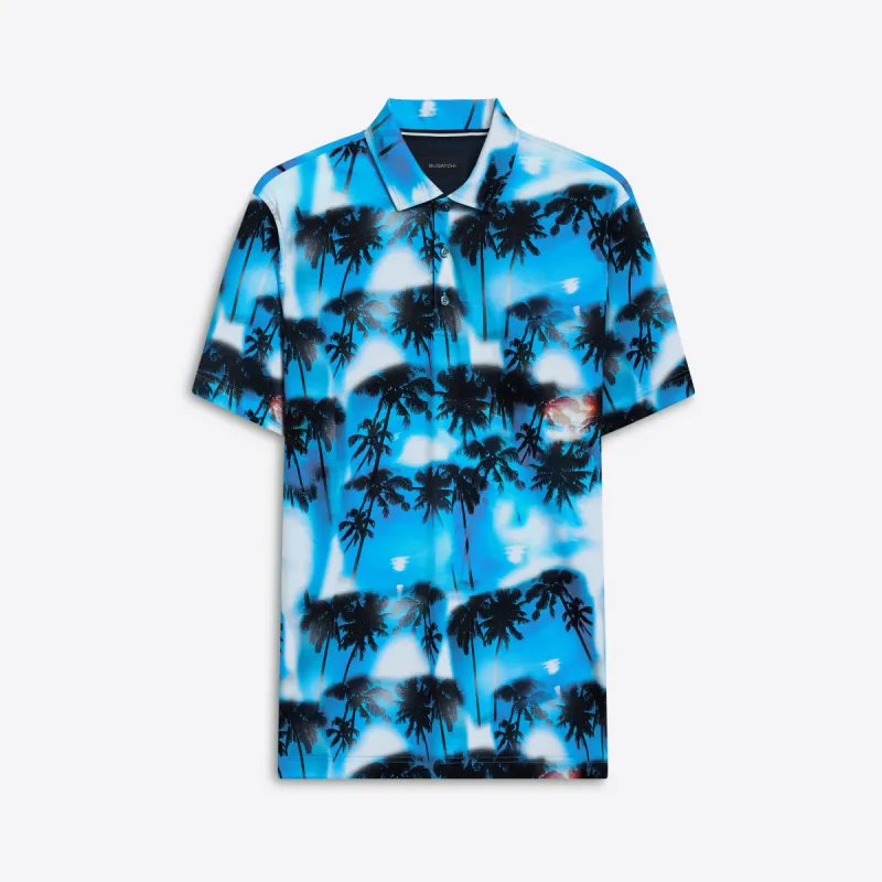HENDRIX Palm Tree Print Polo sold by Bugatchi