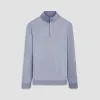 Solid Cotton Cashmere Quarter Zip Sweater sold by Bugatchi