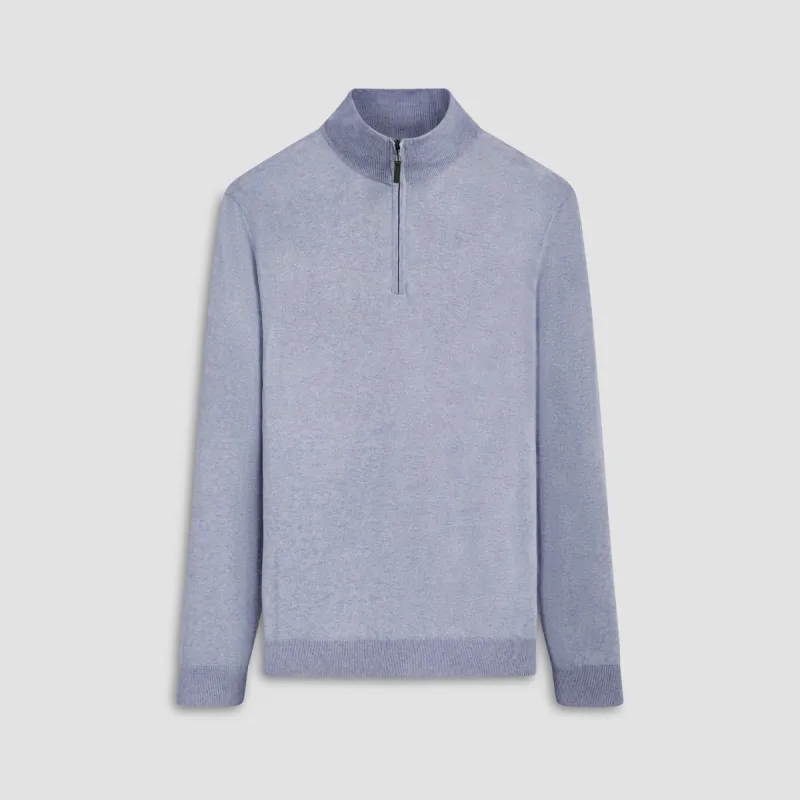 Solid Cotton Cashmere Quarter Zip Sweater sold by Bugatchi