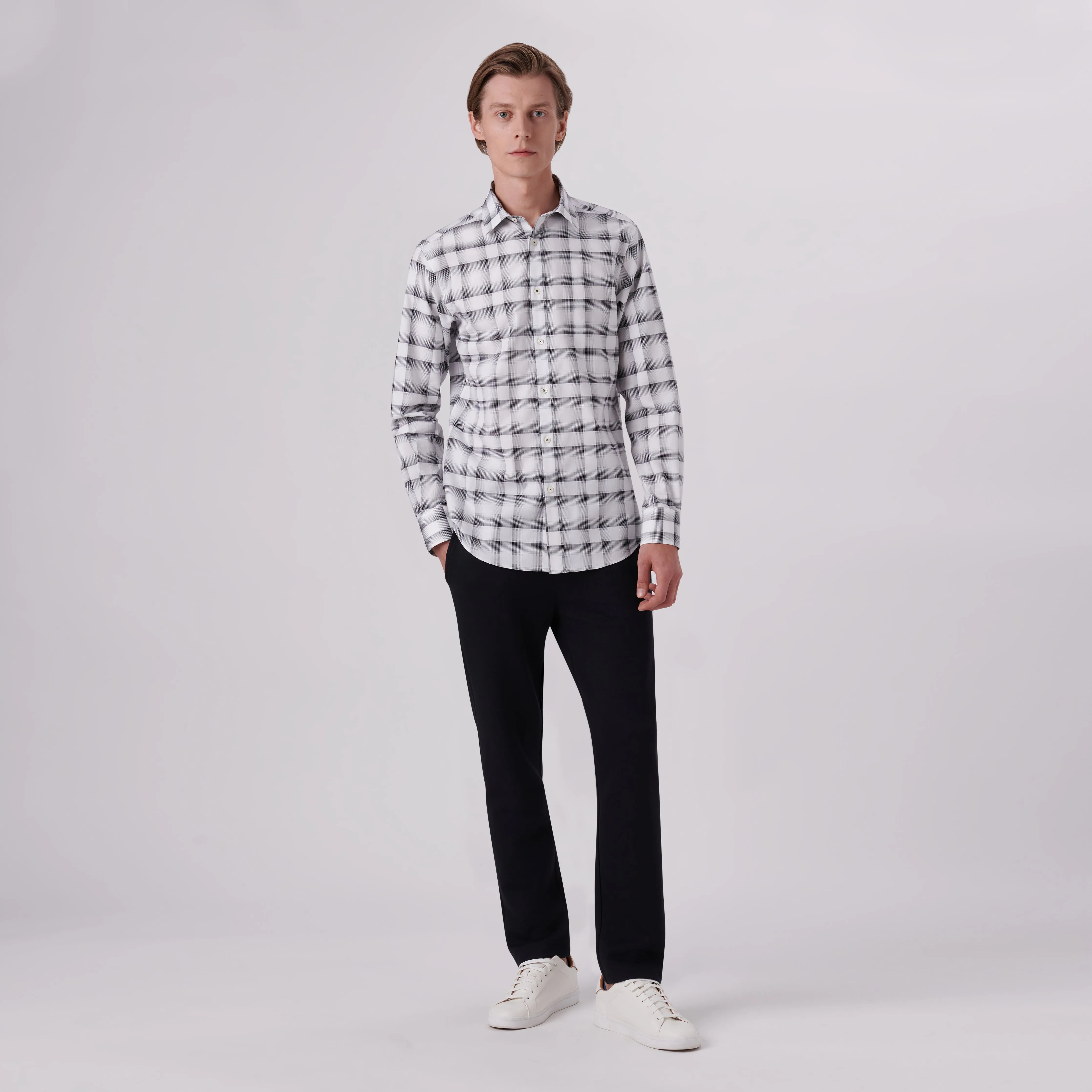 Julian Windowpane Check Shirt sold by Bugatchi product image thumbnail 5