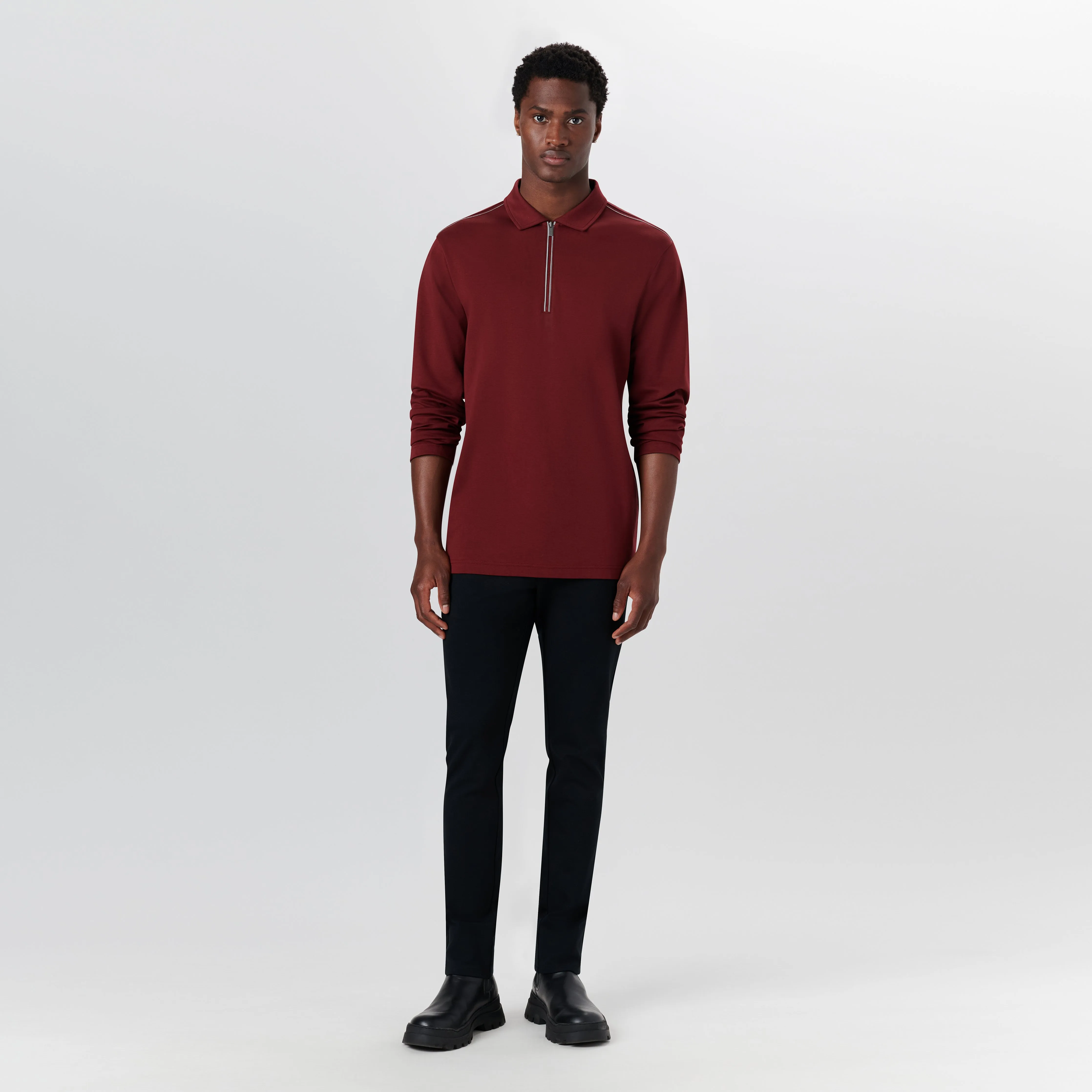 Long Sleeve Quarter Zip Polo sold by Bugatchi product image thumbnail 5