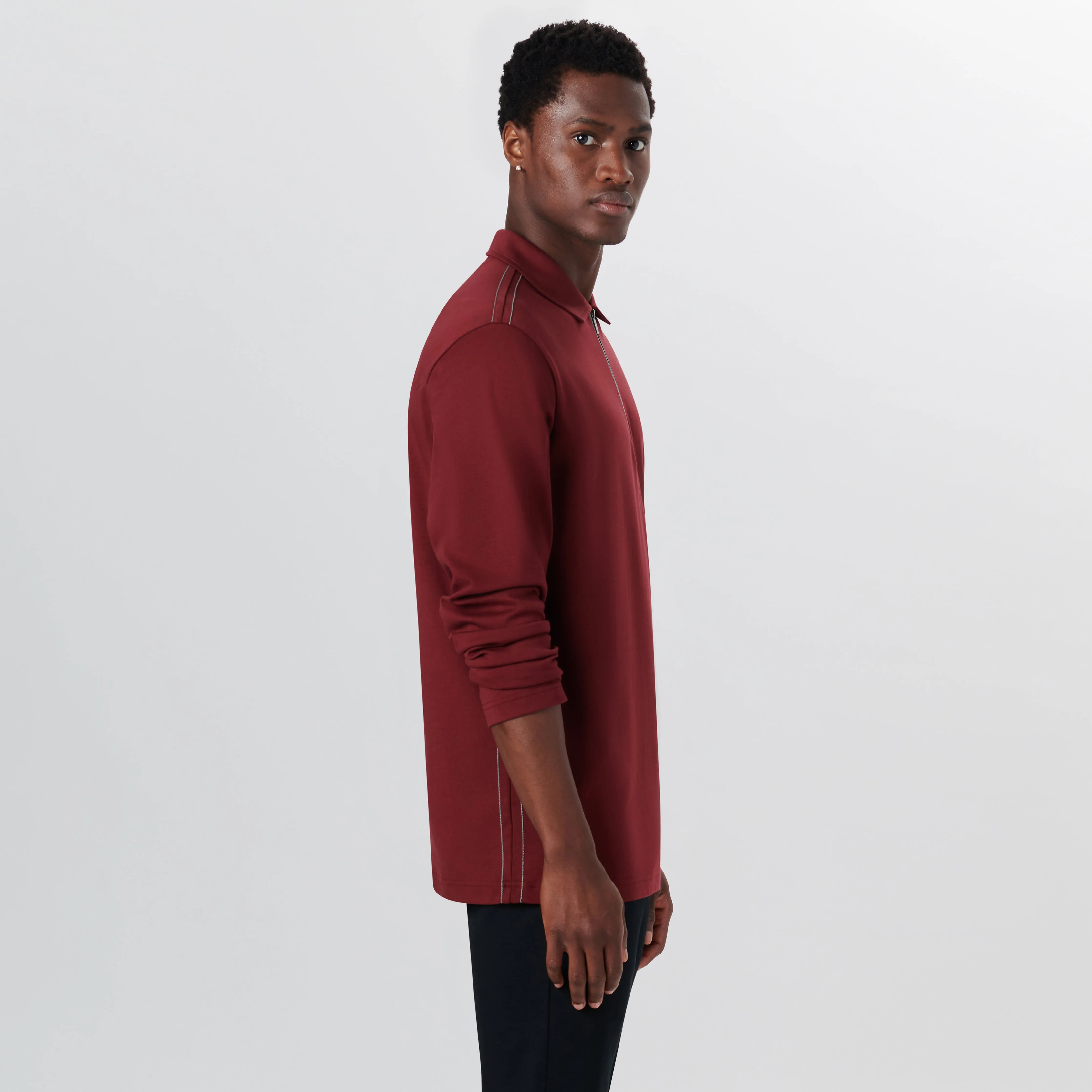 Long Sleeve Quarter Zip Polo sold by Bugatchi product image thumbnail 3