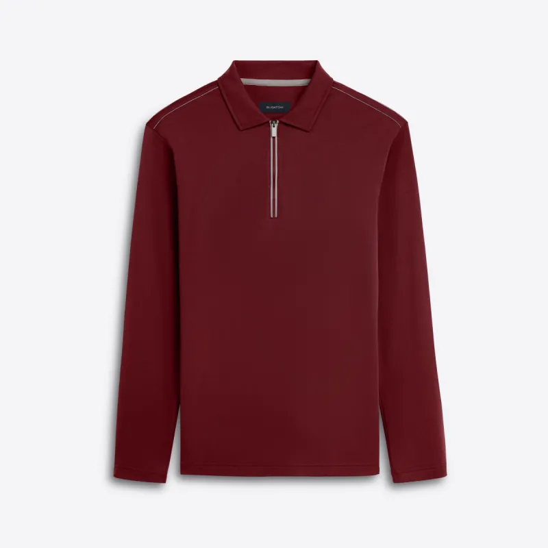 Long Sleeve Quarter Zip Polo sold by Bugatchi