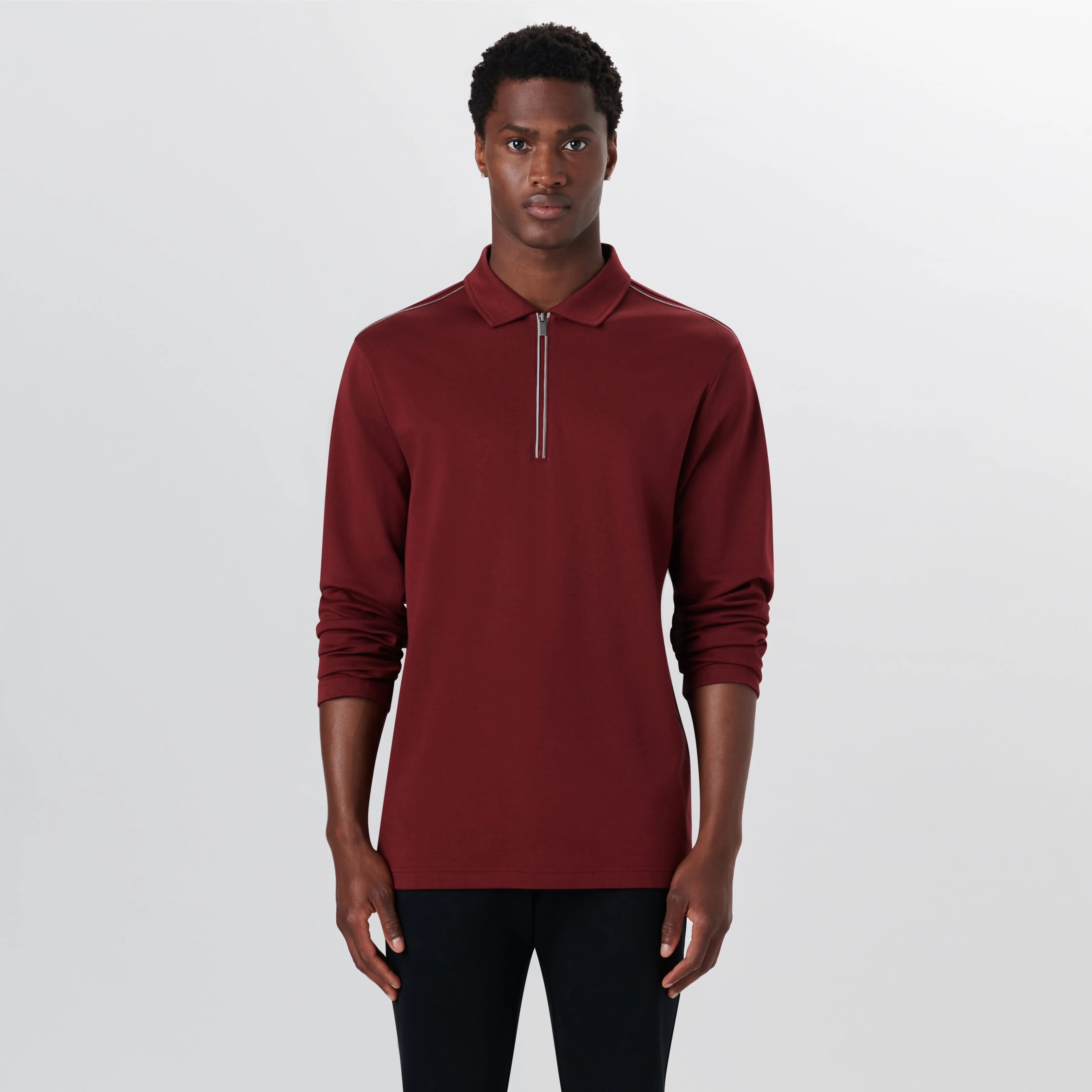Long Sleeve Quarter Zip Polo sold by Bugatchi product image thumbnail 2