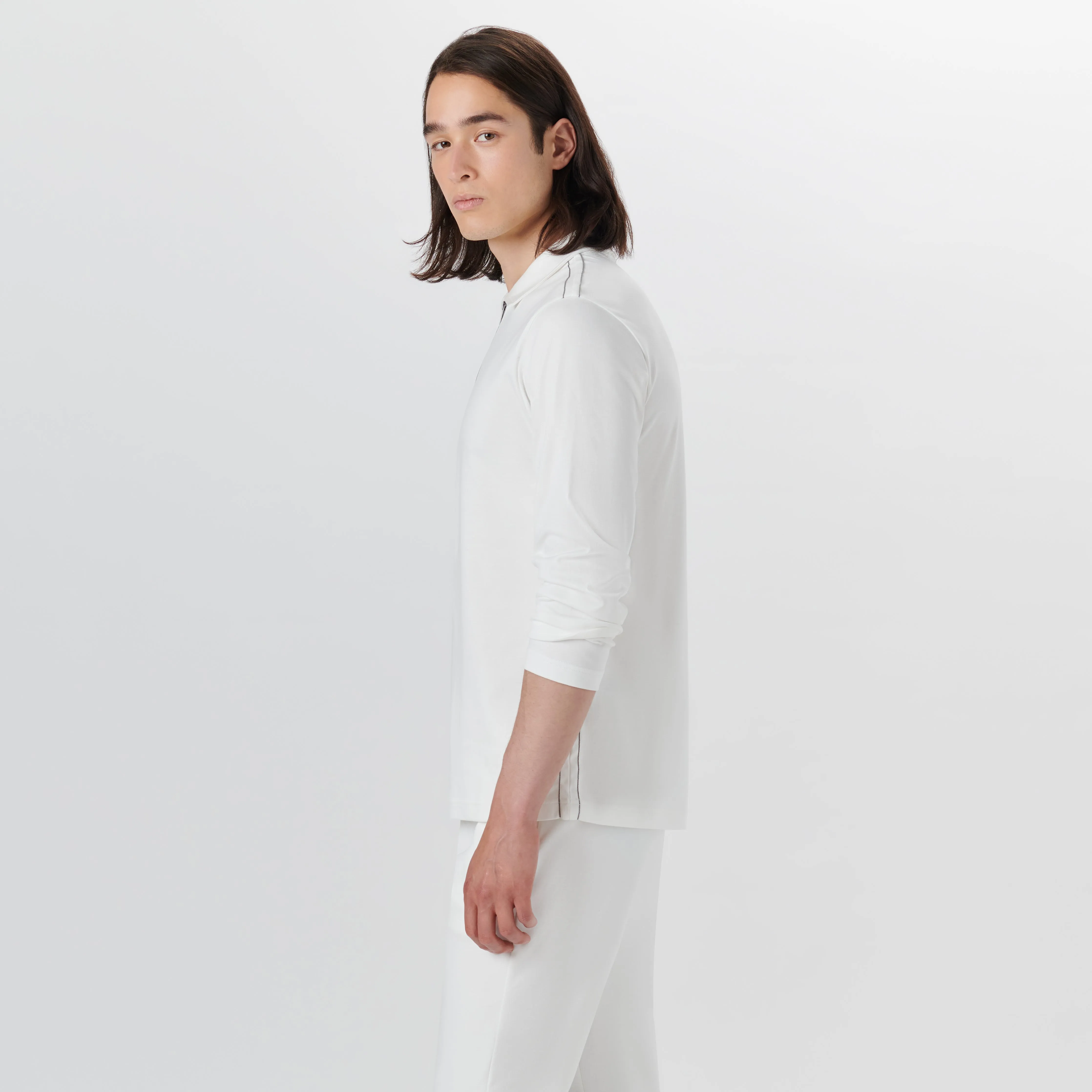 Long Sleeve Quarter Zip Polo sold by Bugatchi product image thumbnail 3