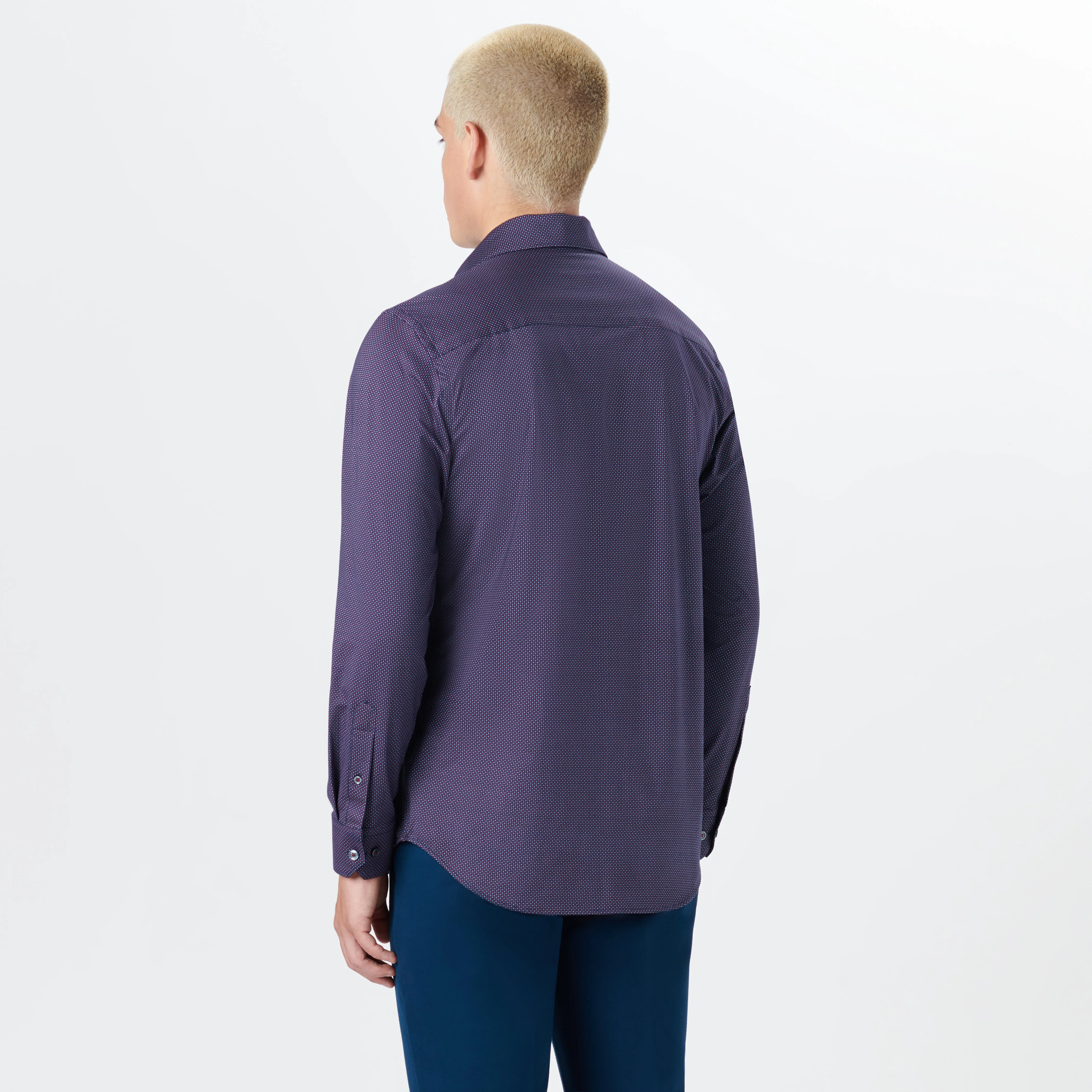 JAMES Dot Print OoohCotton Shirt sold by Bugatchi product image thumbnail 4