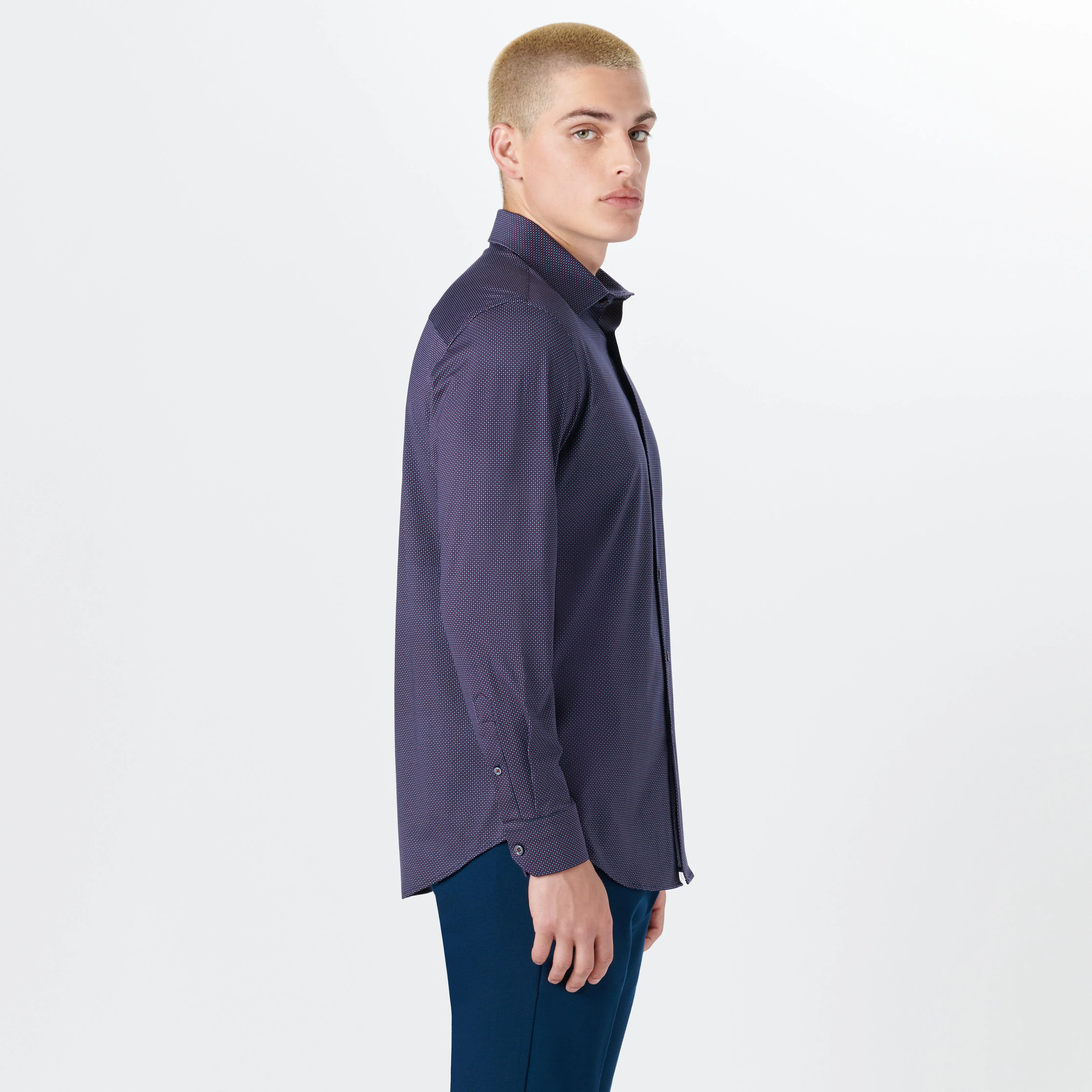 JAMES Dot Print OoohCotton Shirt sold by Bugatchi product image thumbnail 3