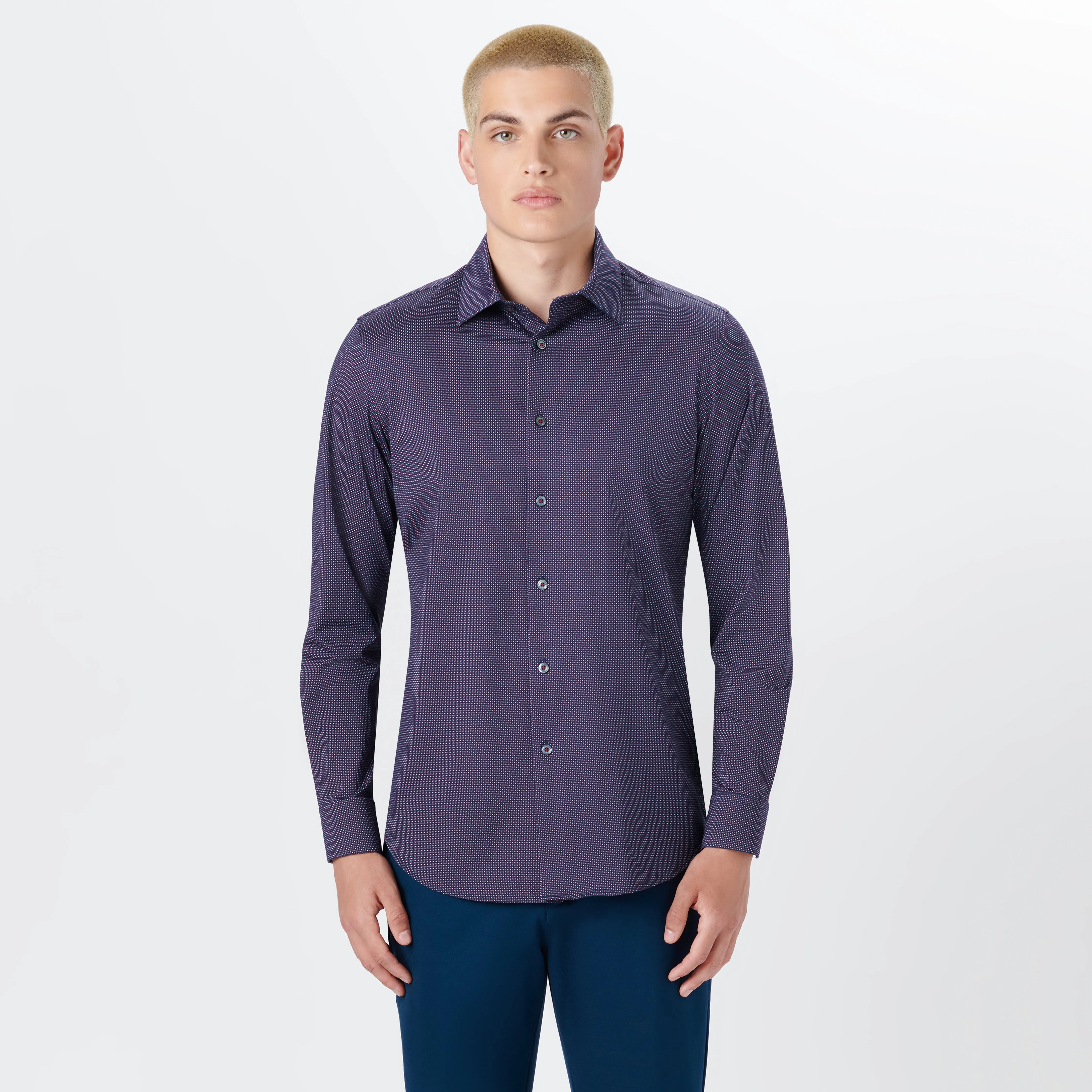 JAMES Dot Print OoohCotton Shirt sold by Bugatchi product image thumbnail 2