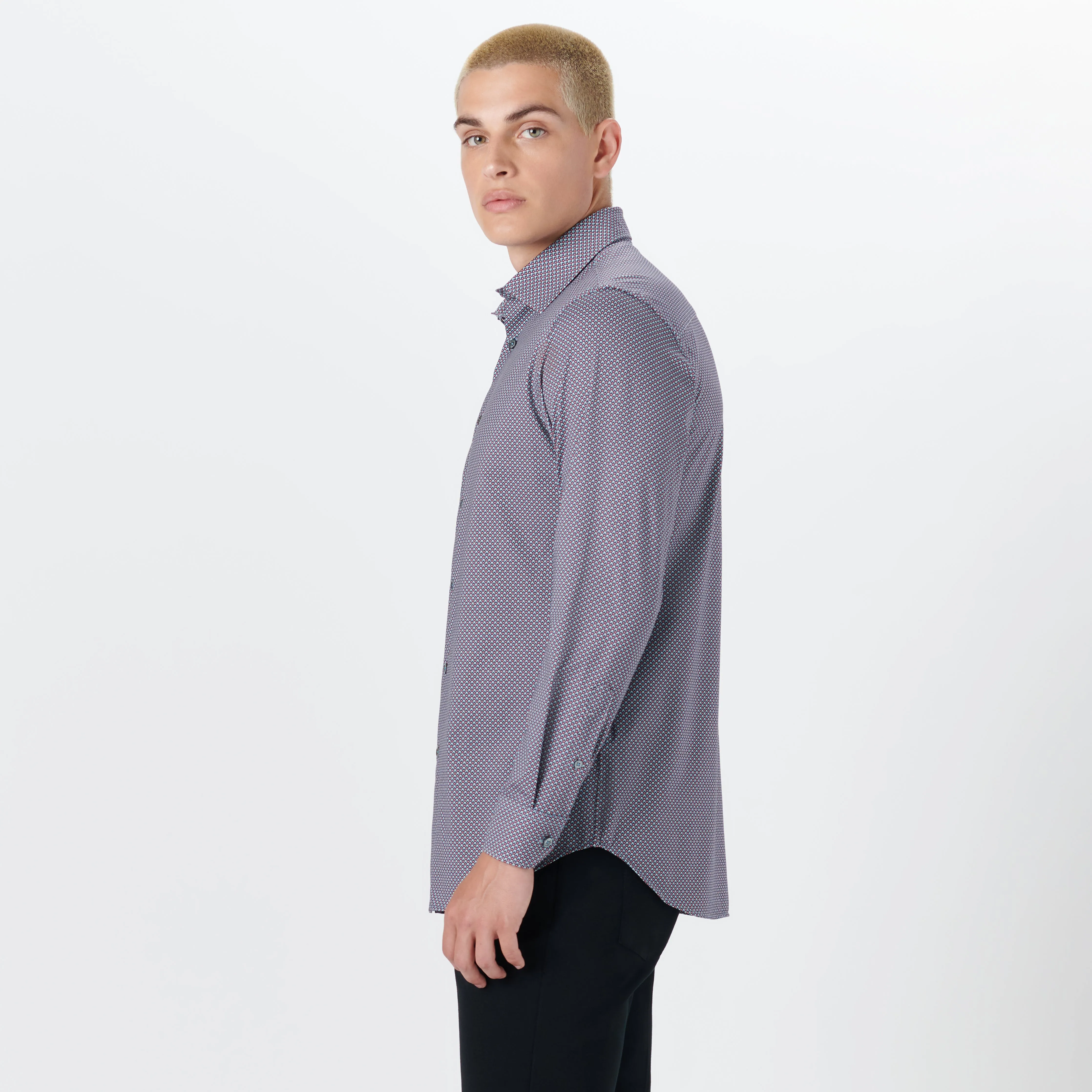 JAMES Geometric Print OoohCotton Shirt sold by Bugatchi product image thumbnail 3