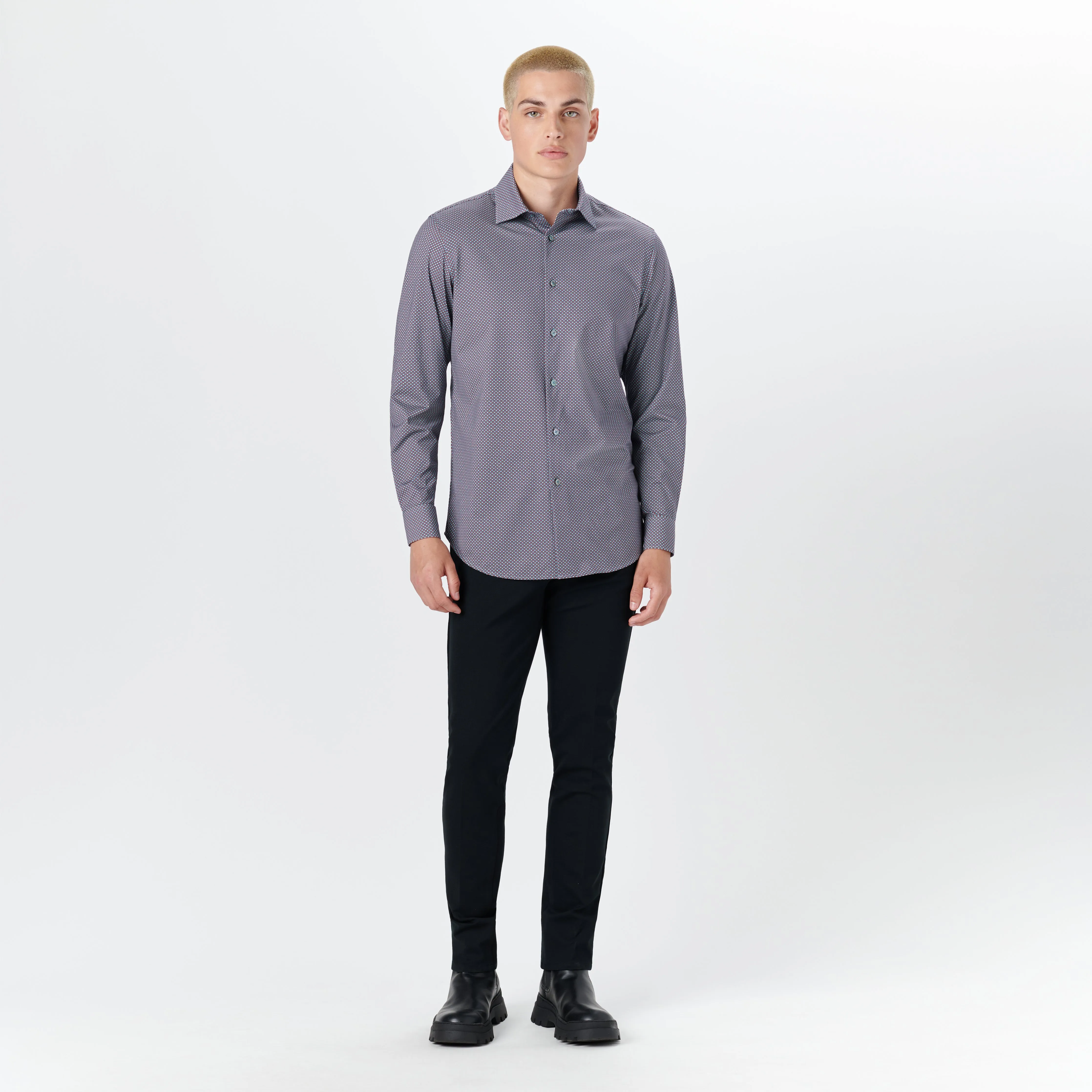 JAMES Geometric Print OoohCotton Shirt sold by Bugatchi product image thumbnail 5