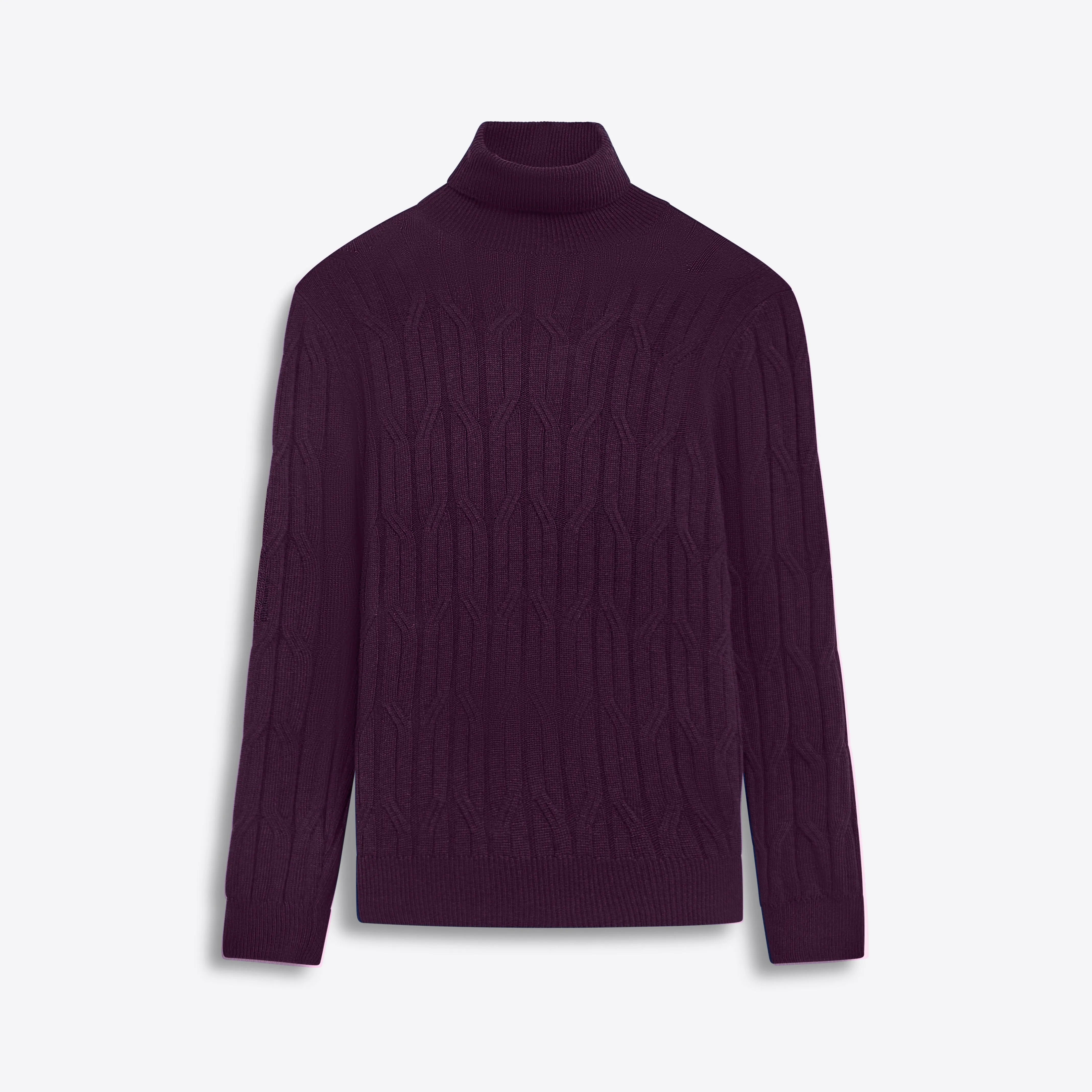 Turtle Neck Cable Jacquard Sweater sold by Bugatchi