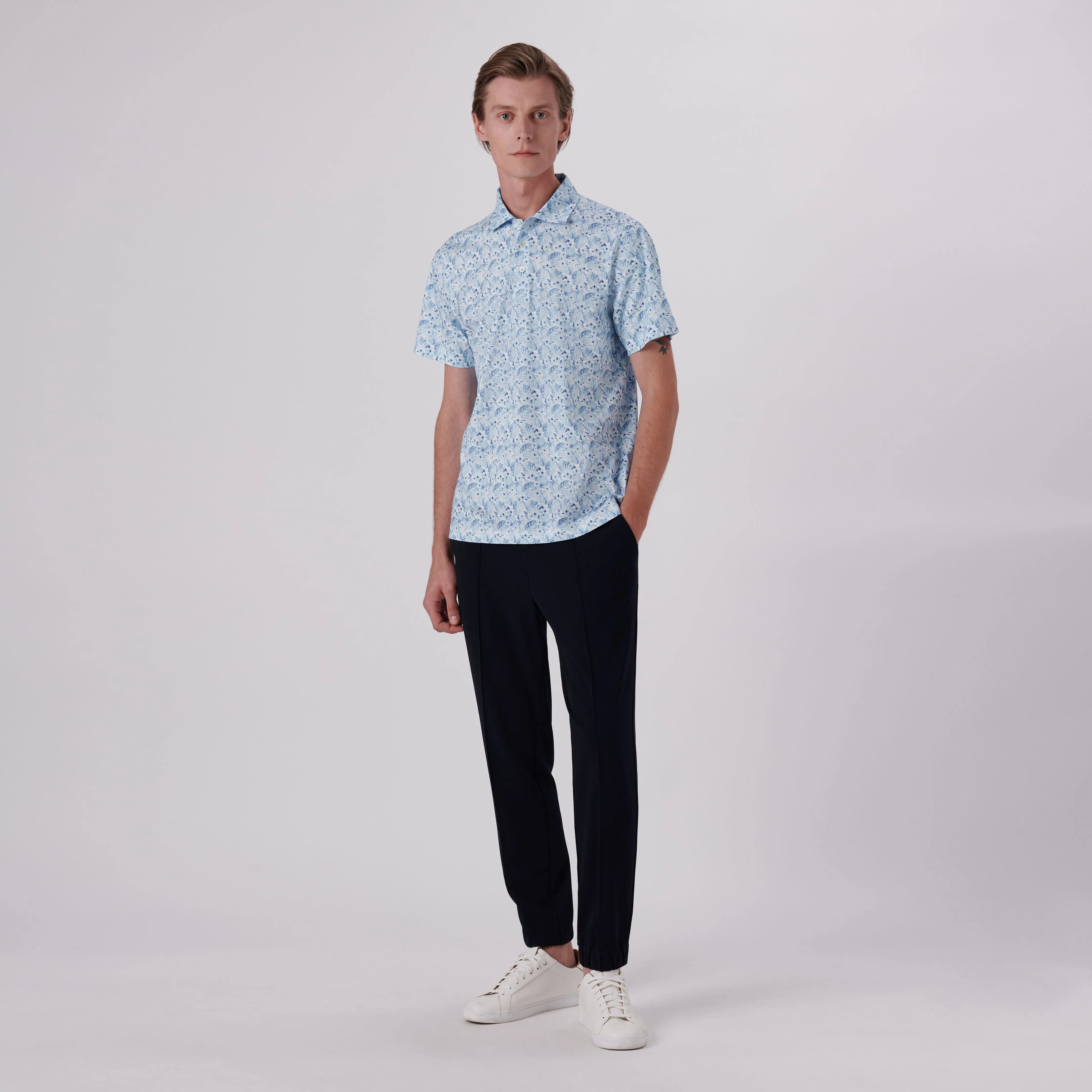 Victor Leaf Print OoohCotton Polo sold by Bugatchi product image thumbnail 5