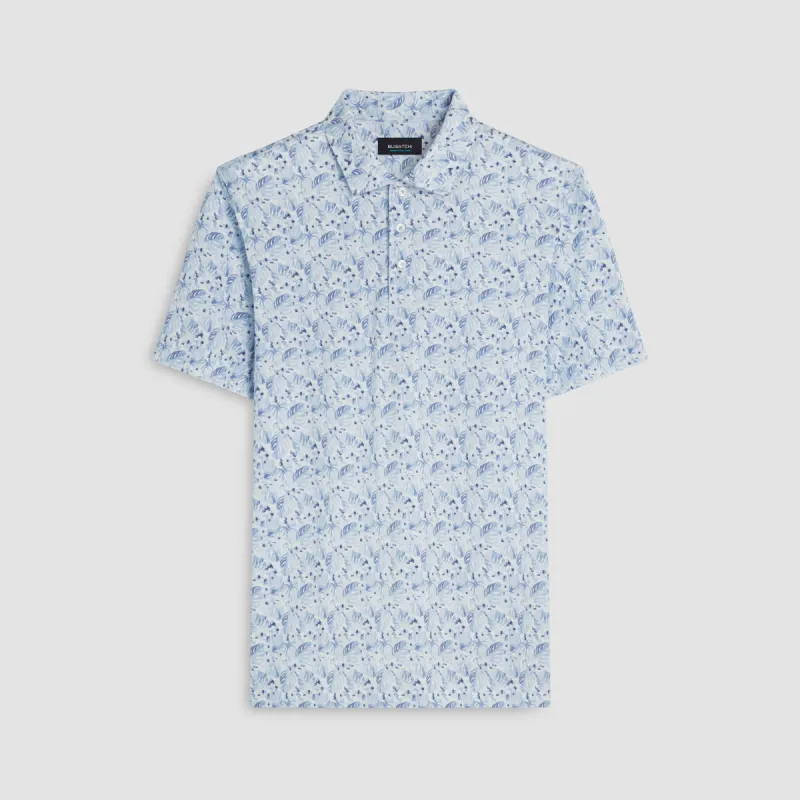 Victor Leaf Print OoohCotton Polo made by Bugatchi