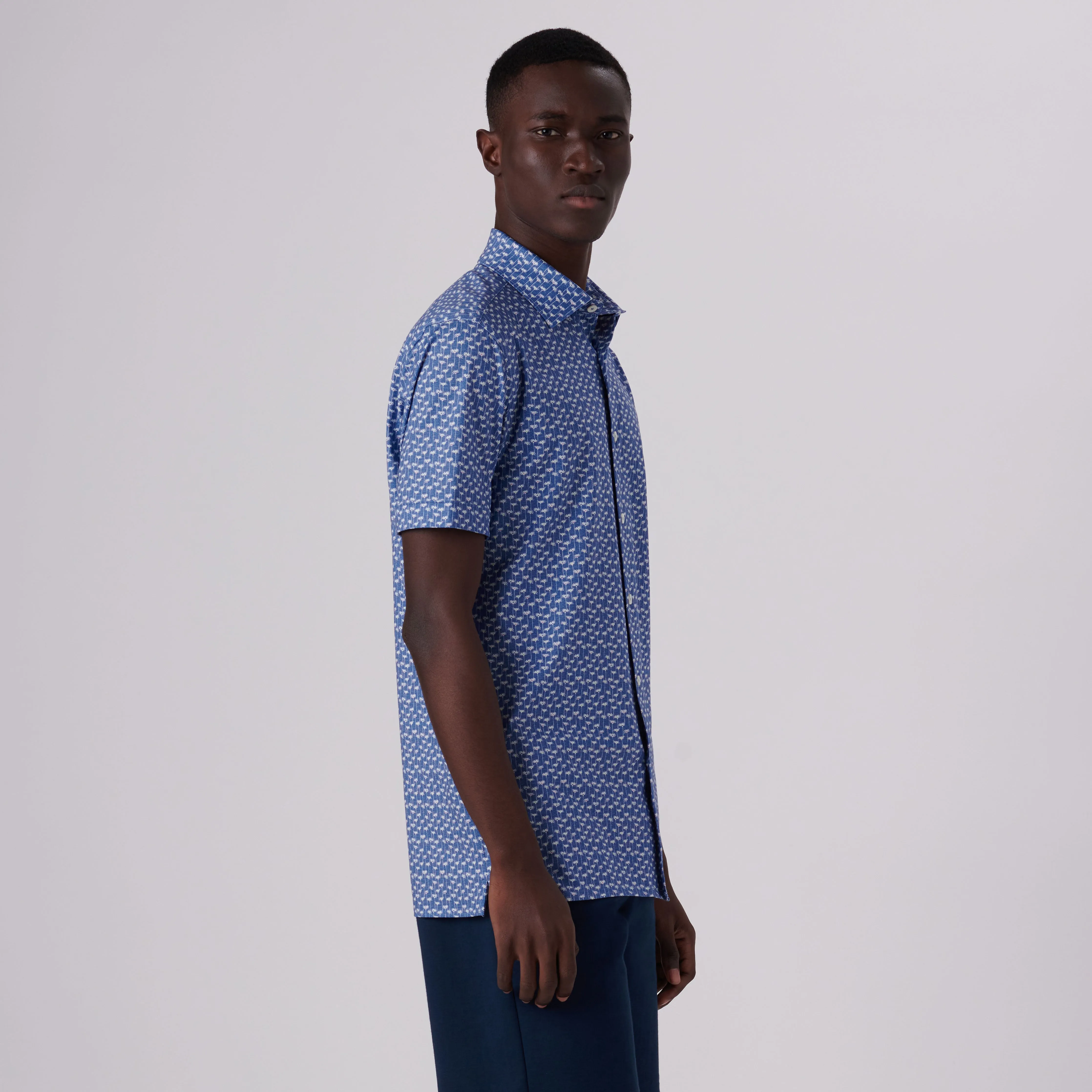 Milo Floral Print OoohCotton Short Sleeve Shirt sold by Bugatchi product image thumbnail 3