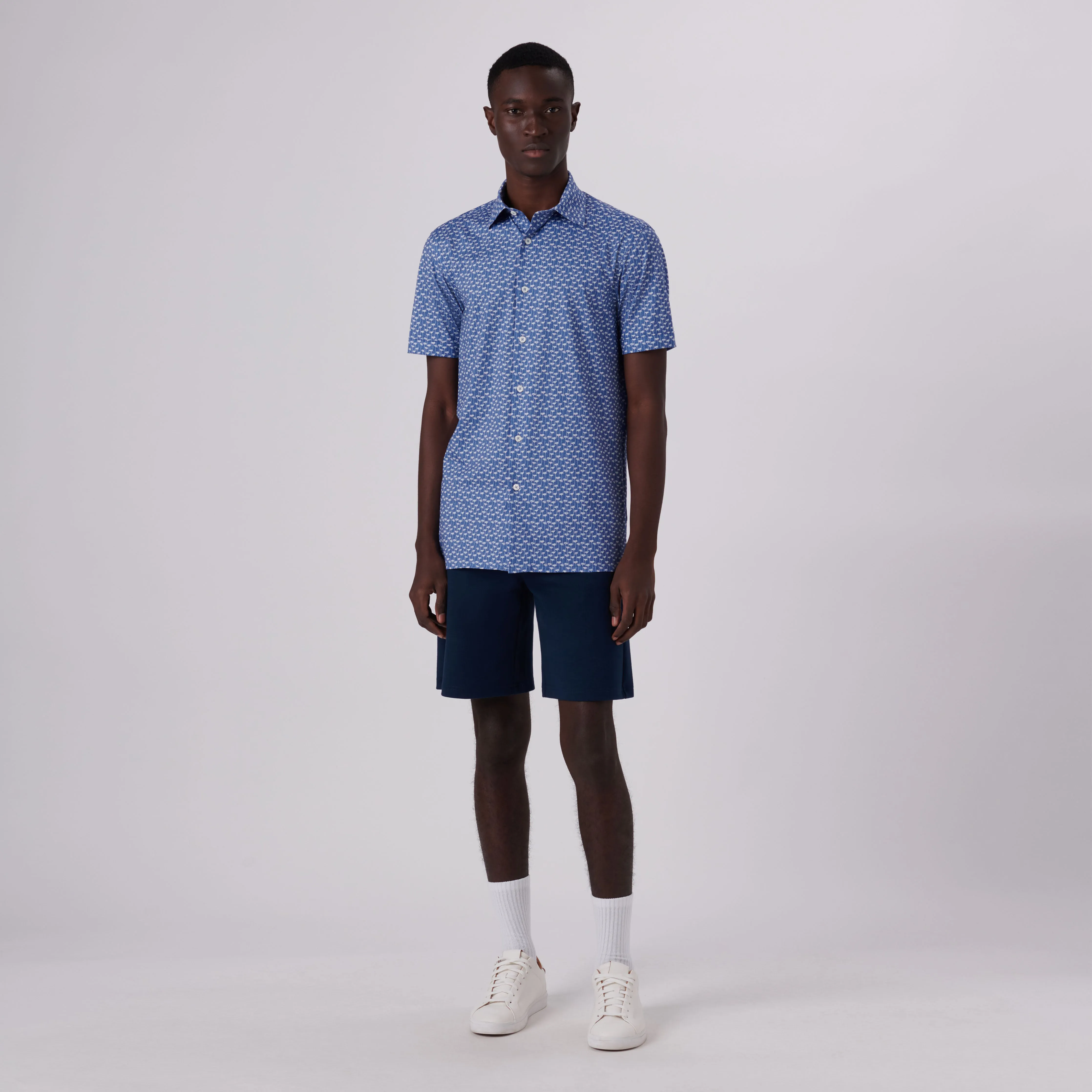 Milo Floral Print OoohCotton Short Sleeve Shirt sold by Bugatchi product image thumbnail 5