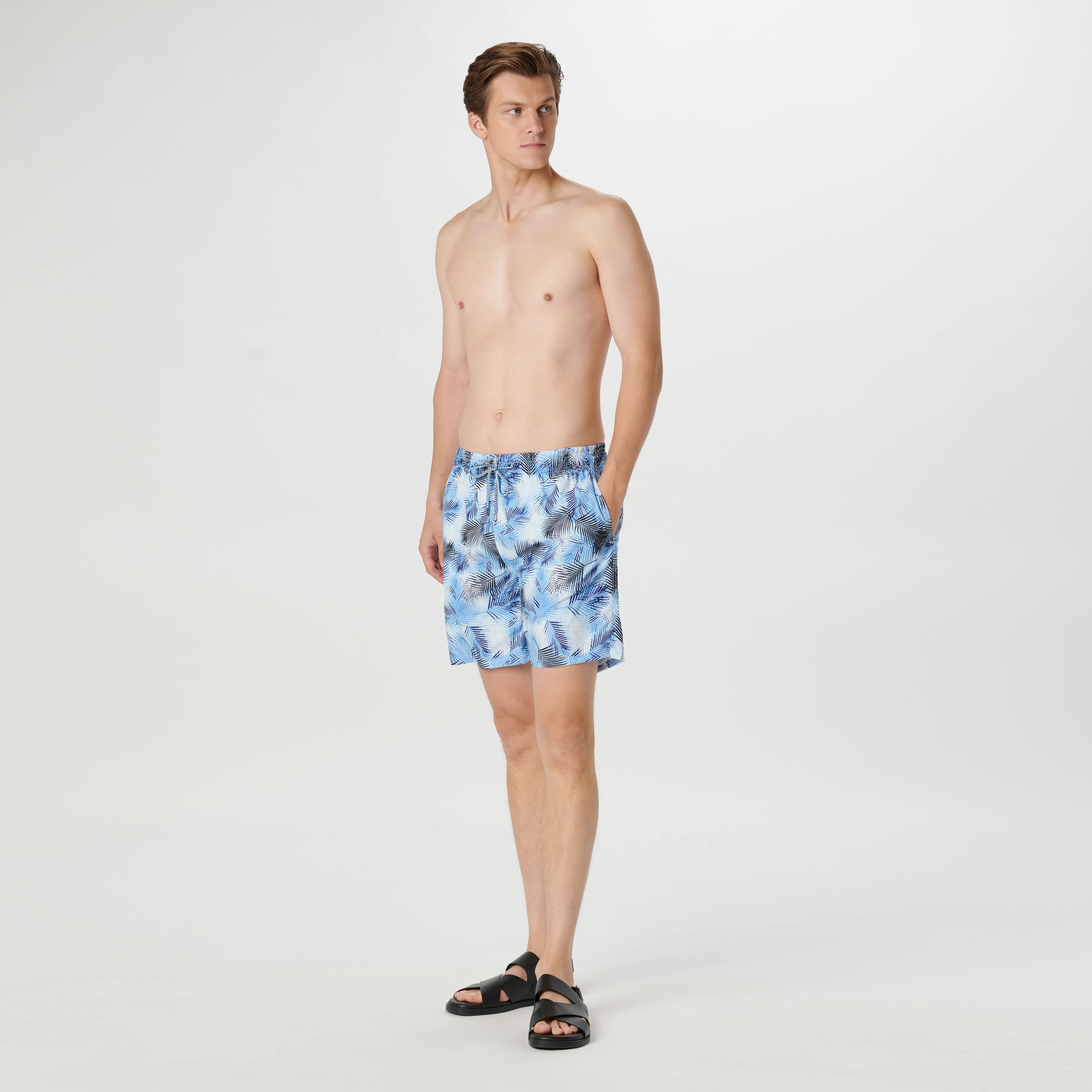 Cosmo Leaf Print Swim Trunks sold by Bugatchi product image thumbnail 5