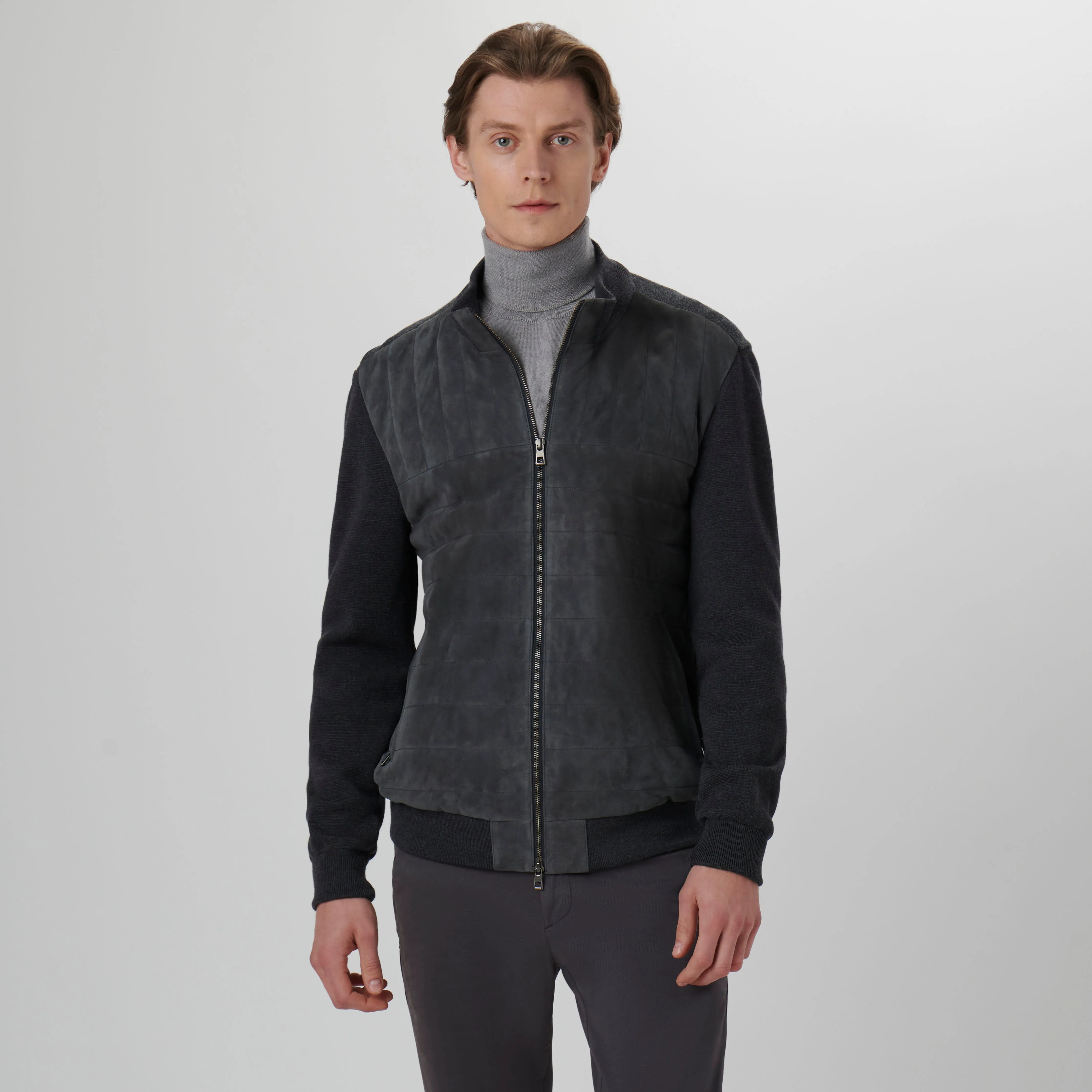 Suede and Wool Sweater Jacket sold by Bugatchi product image thumbnail 2