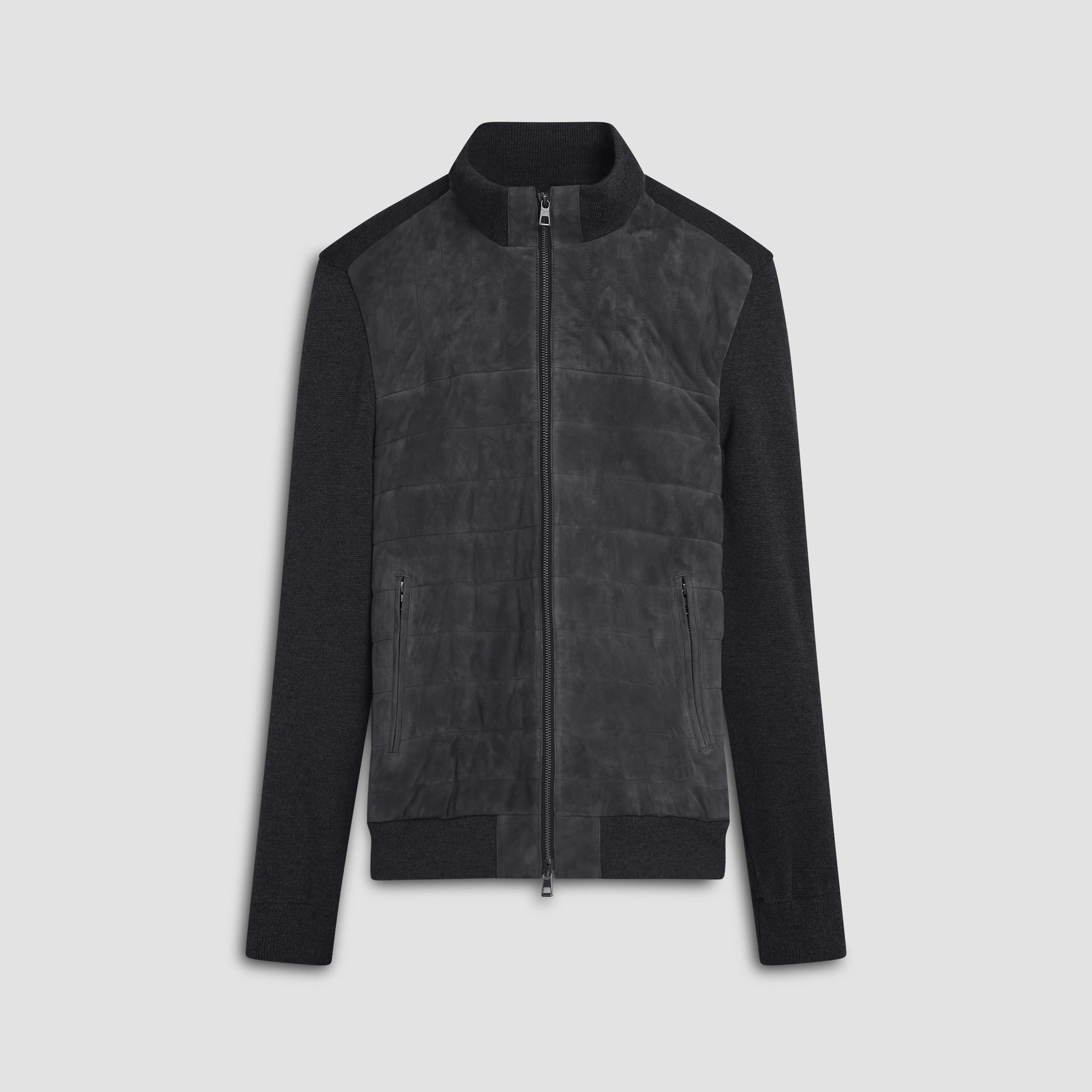 Suede and Wool Sweater Jacket sold by Bugatchi