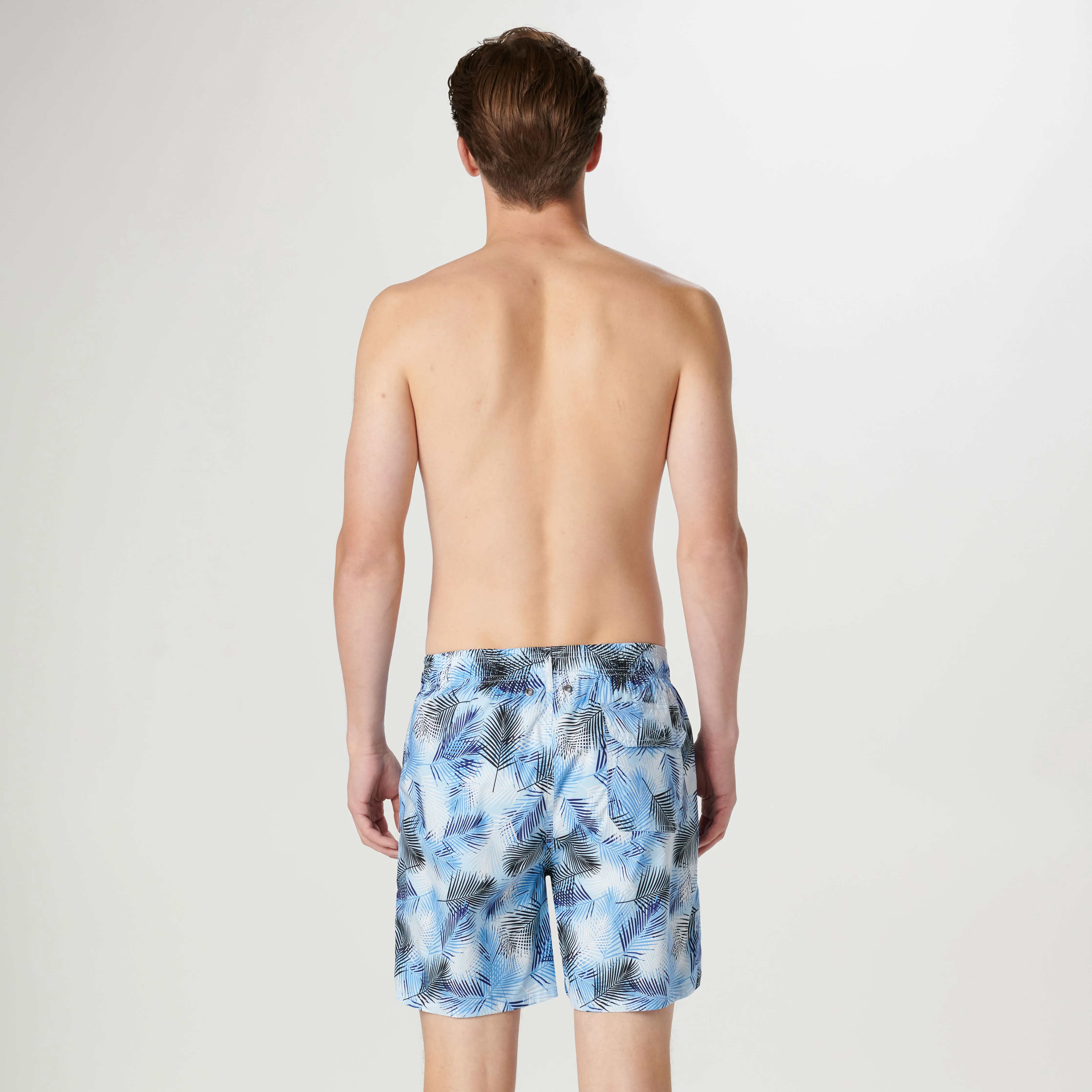 Cosmo Leaf Print Swim Trunks sold by Bugatchi product image thumbnail 4