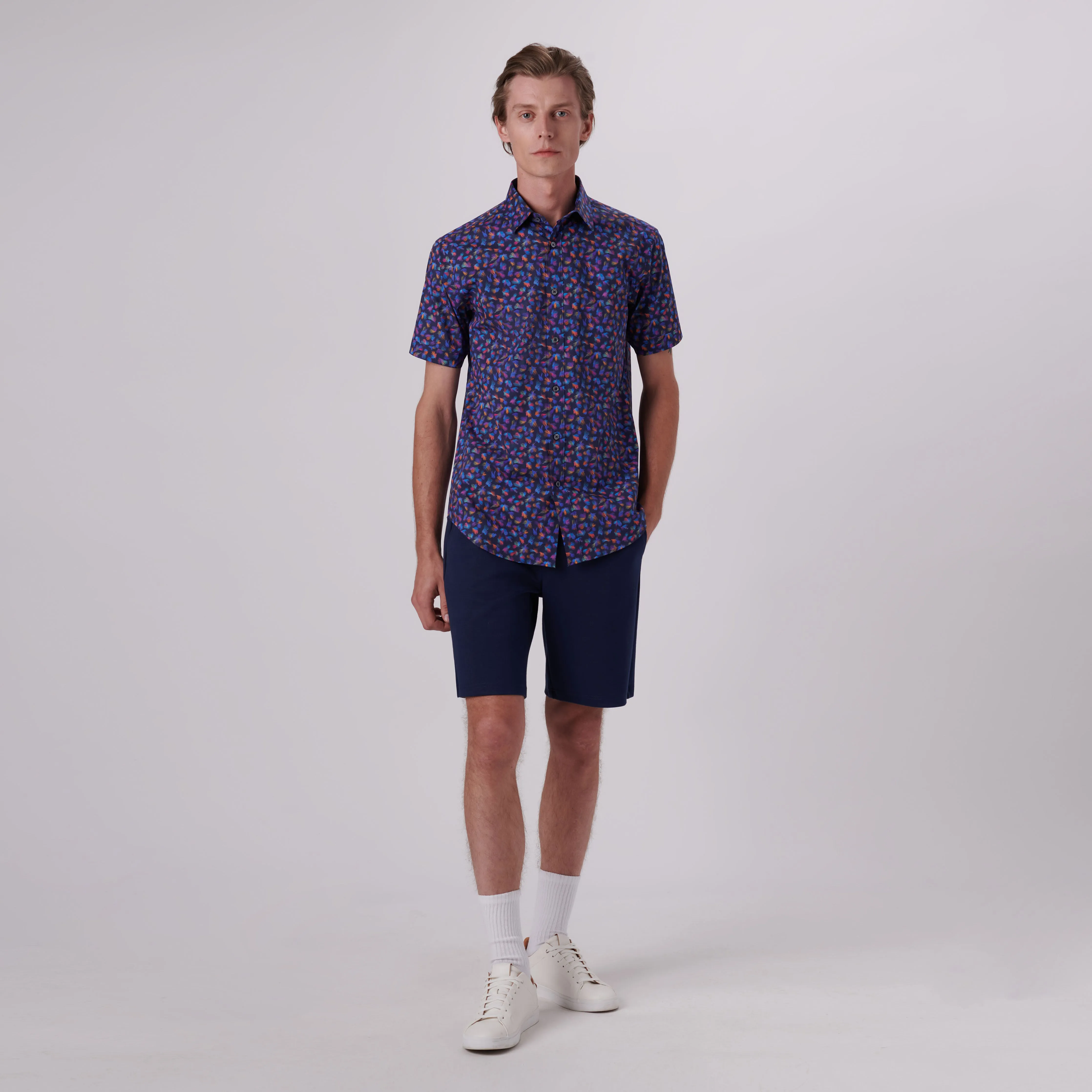 Orson Sea Lace Print Short Sleeve Shirt sold by Bugatchi product image thumbnail 5