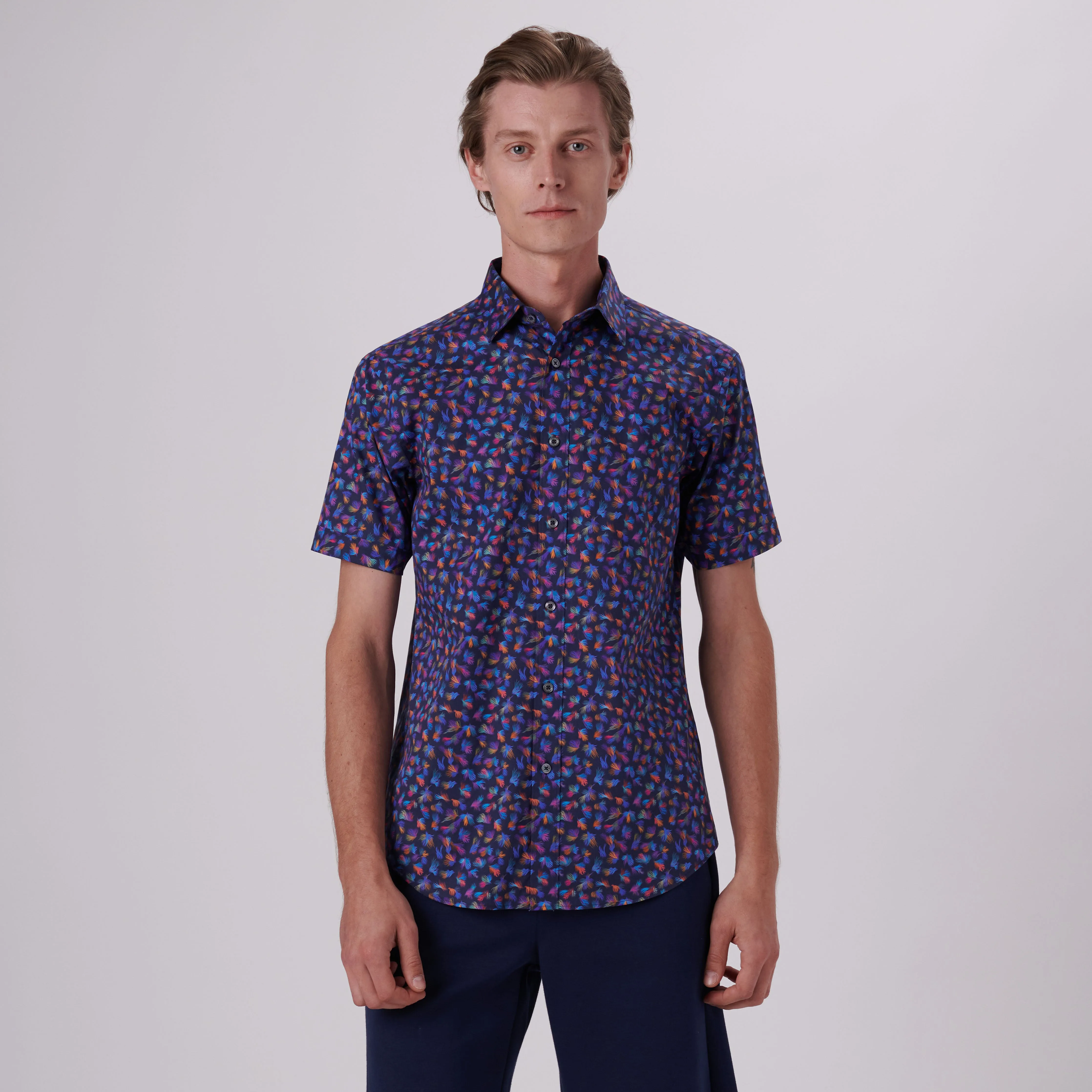 Orson Sea Lace Print Short Sleeve Shirt sold by Bugatchi product image thumbnail 2
