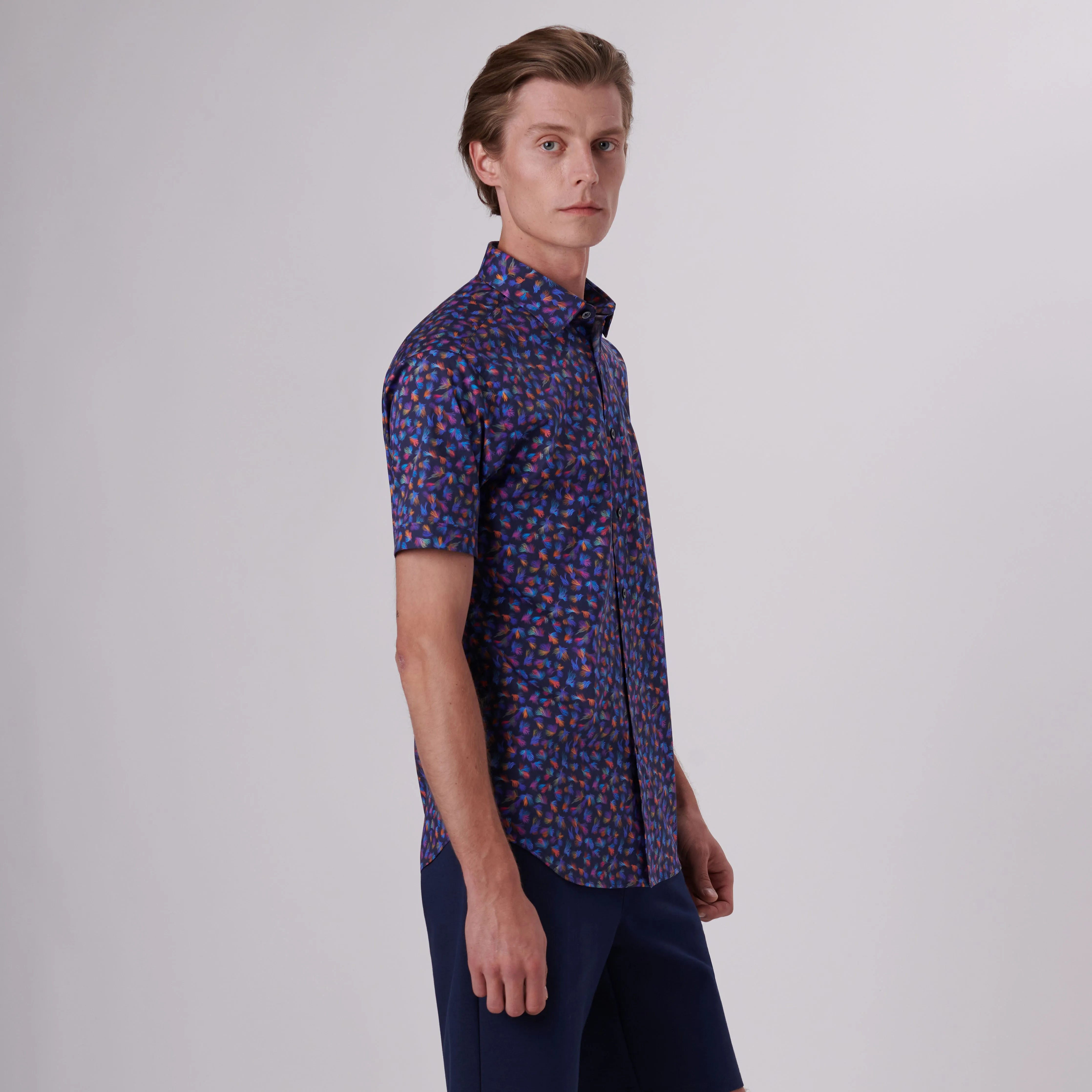 Orson Sea Lace Print Short Sleeve Shirt sold by Bugatchi product image thumbnail 3