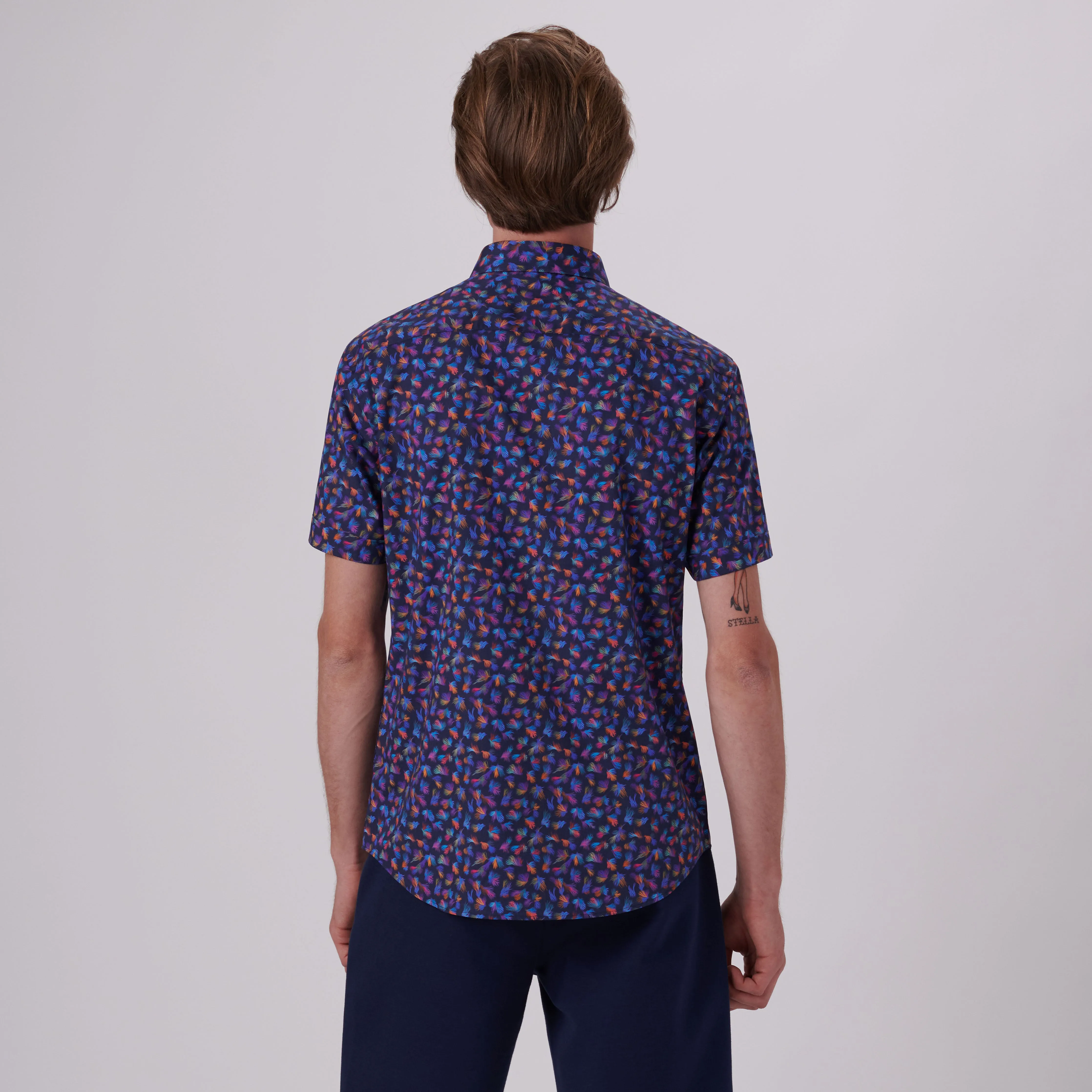 Orson Sea Lace Print Short Sleeve Shirt sold by Bugatchi product image thumbnail 4