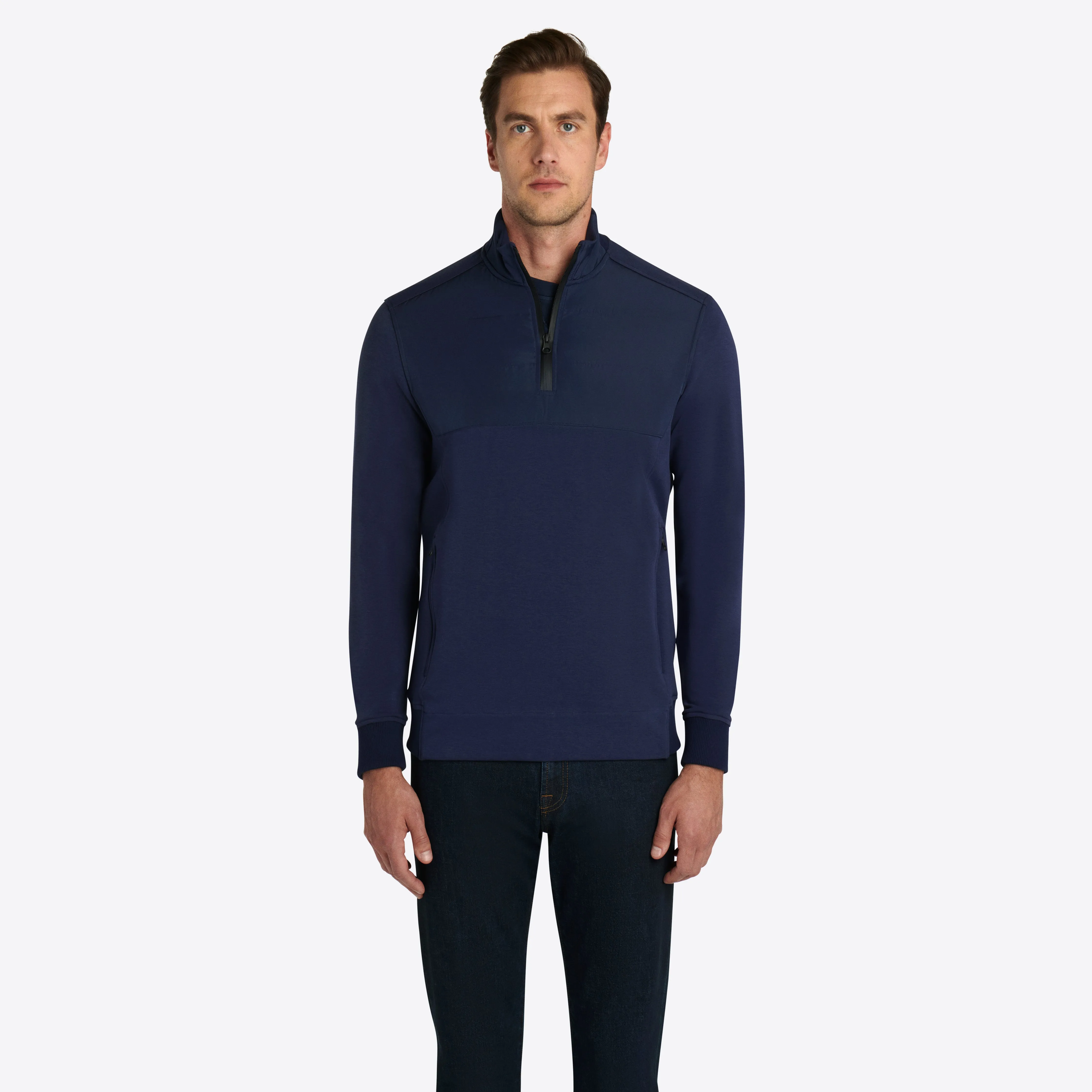 Solid Quarter Zip Mock Neck Pullover sold by Bugatchi product image thumbnail 2