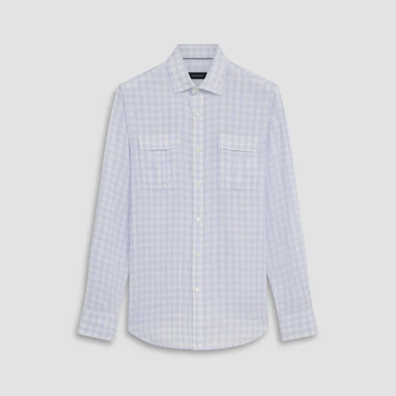 Julian Gingham Check Linen Shirt sold by Bugatchi
