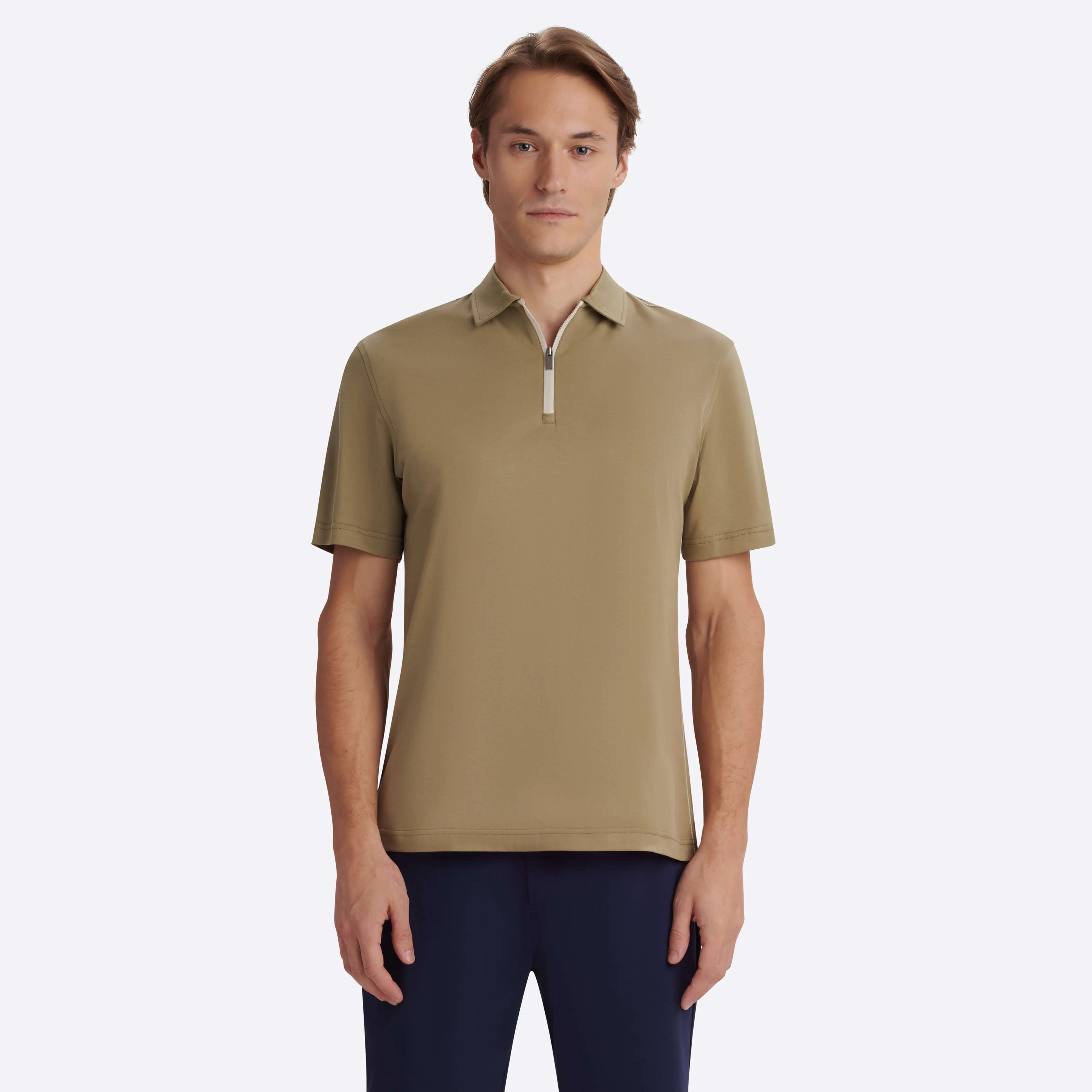 Short Sleeve Quarter Zip Polo sold by Bugatchi product image thumbnail 2