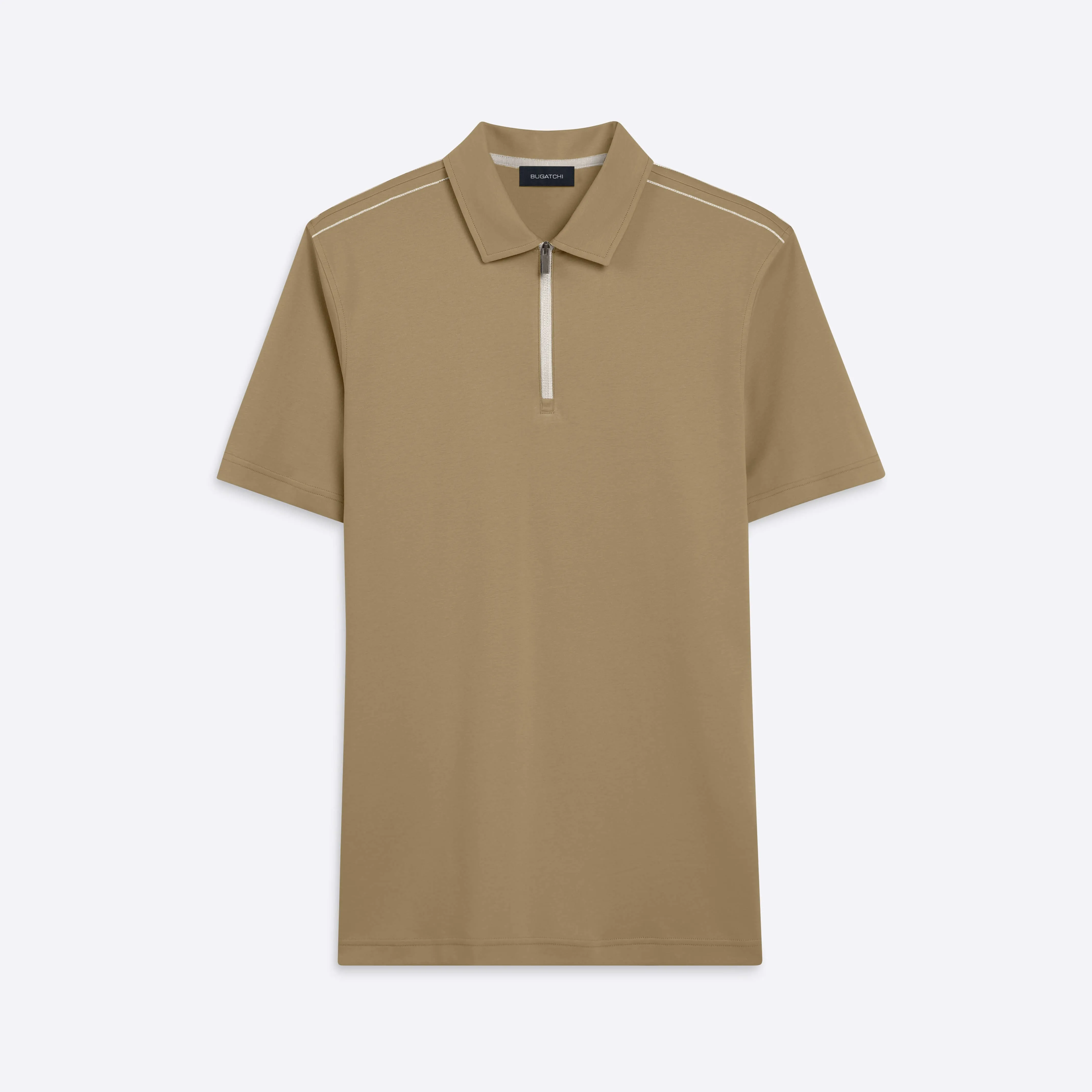 Short Sleeve Quarter Zip Polo sold by Bugatchi