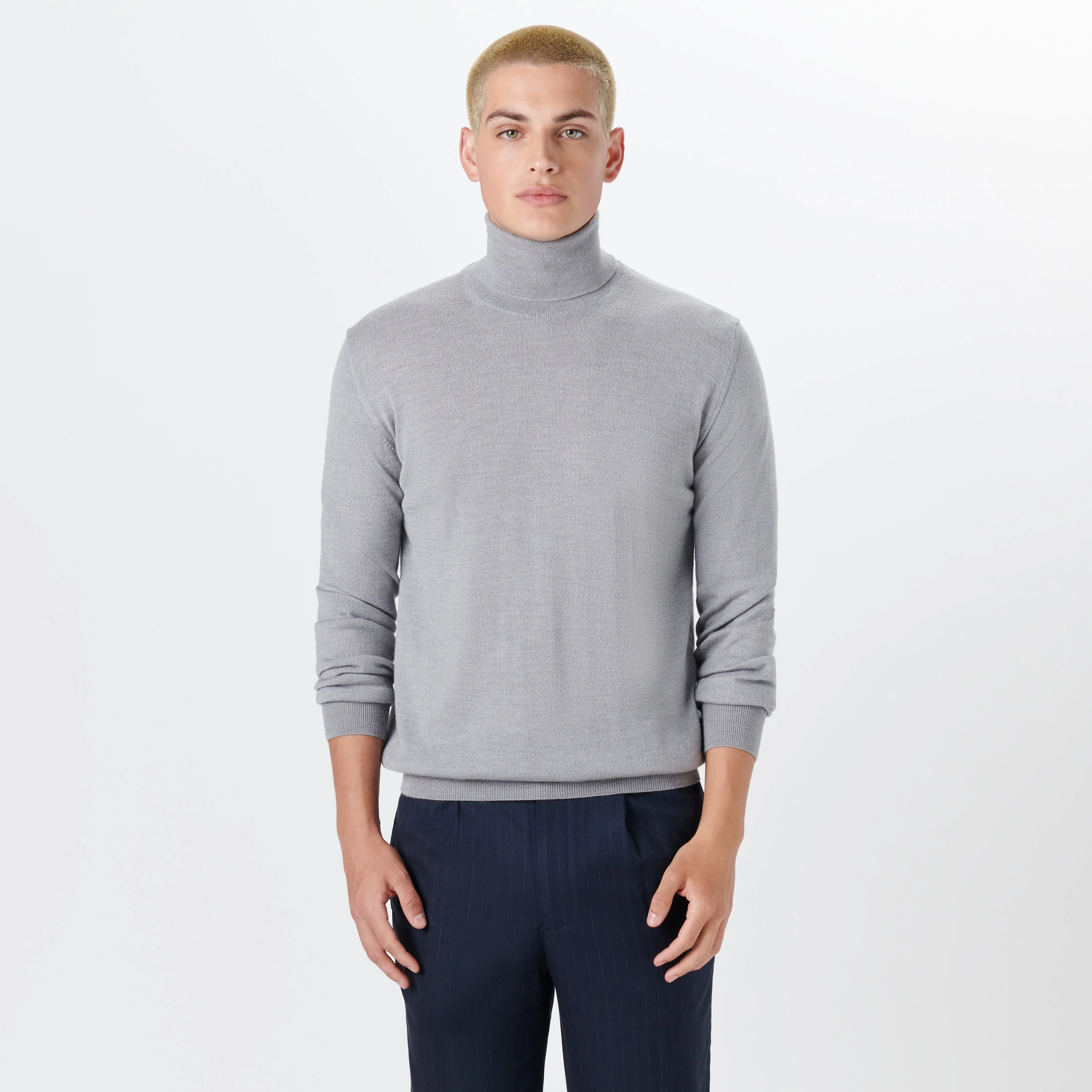 Super Merino Turtle Neck Solid Sweater sold by Bugatchi product image thumbnail 2