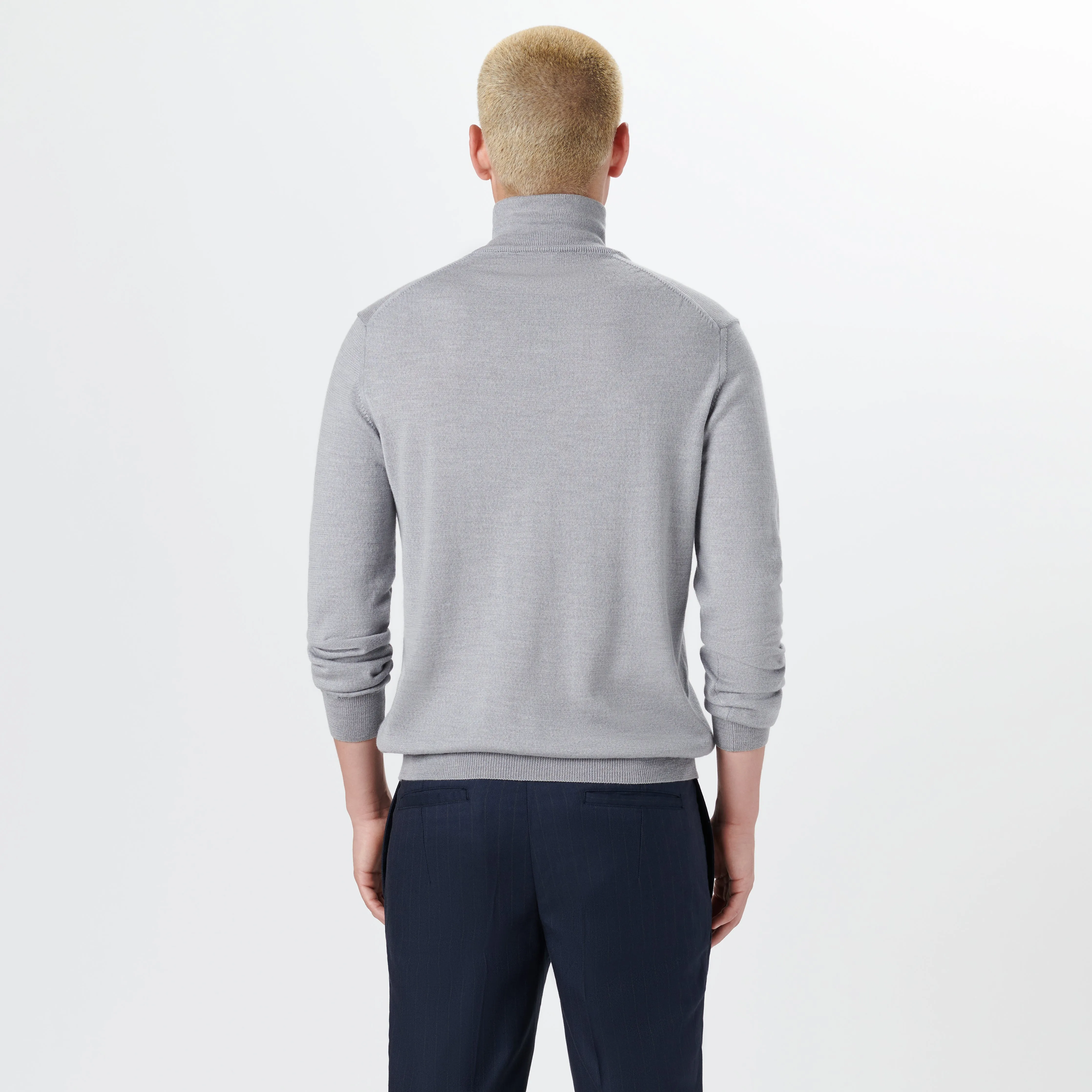 Super Merino Turtle Neck Solid Sweater sold by Bugatchi product image thumbnail 4