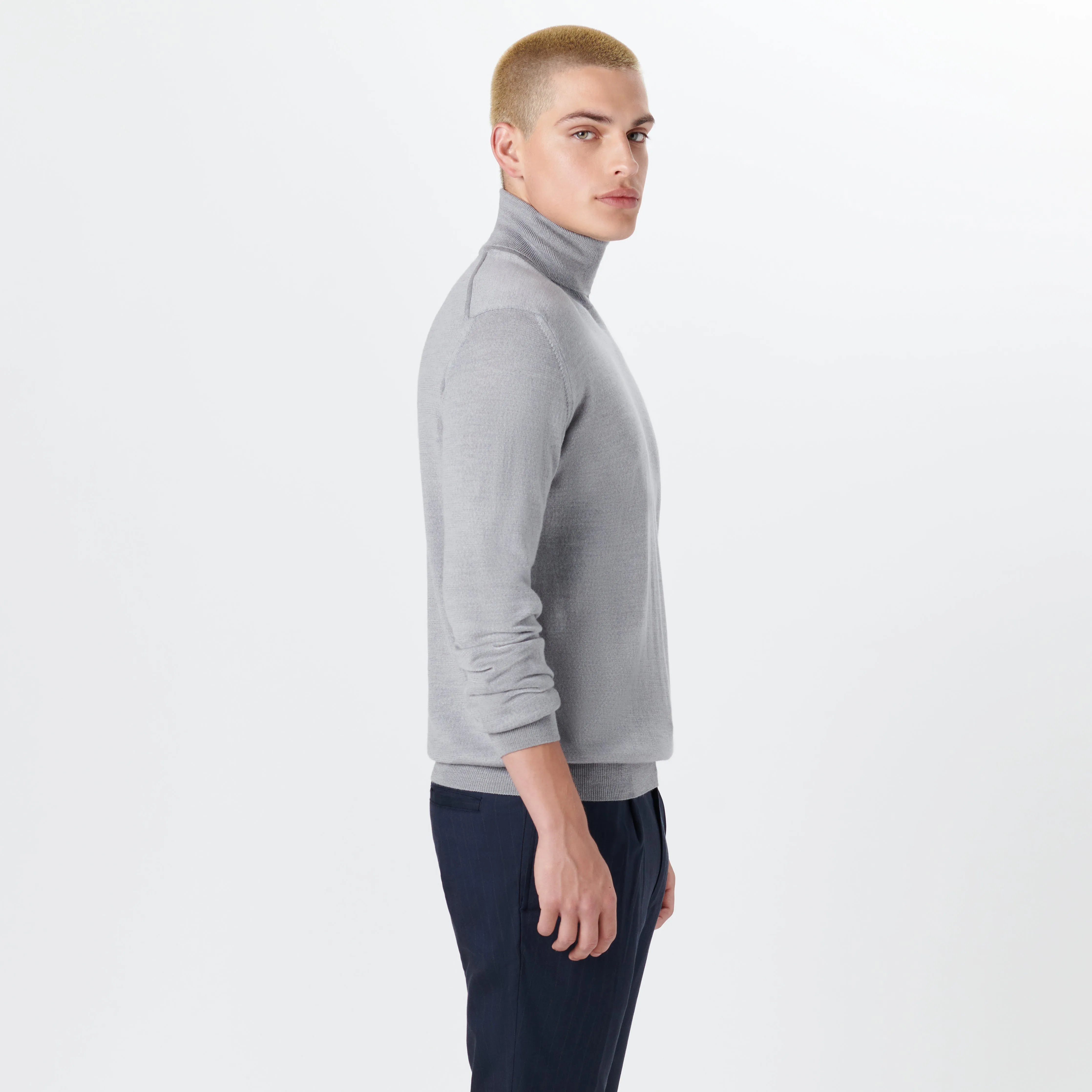 Super Merino Turtle Neck Solid Sweater sold by Bugatchi product image thumbnail 3