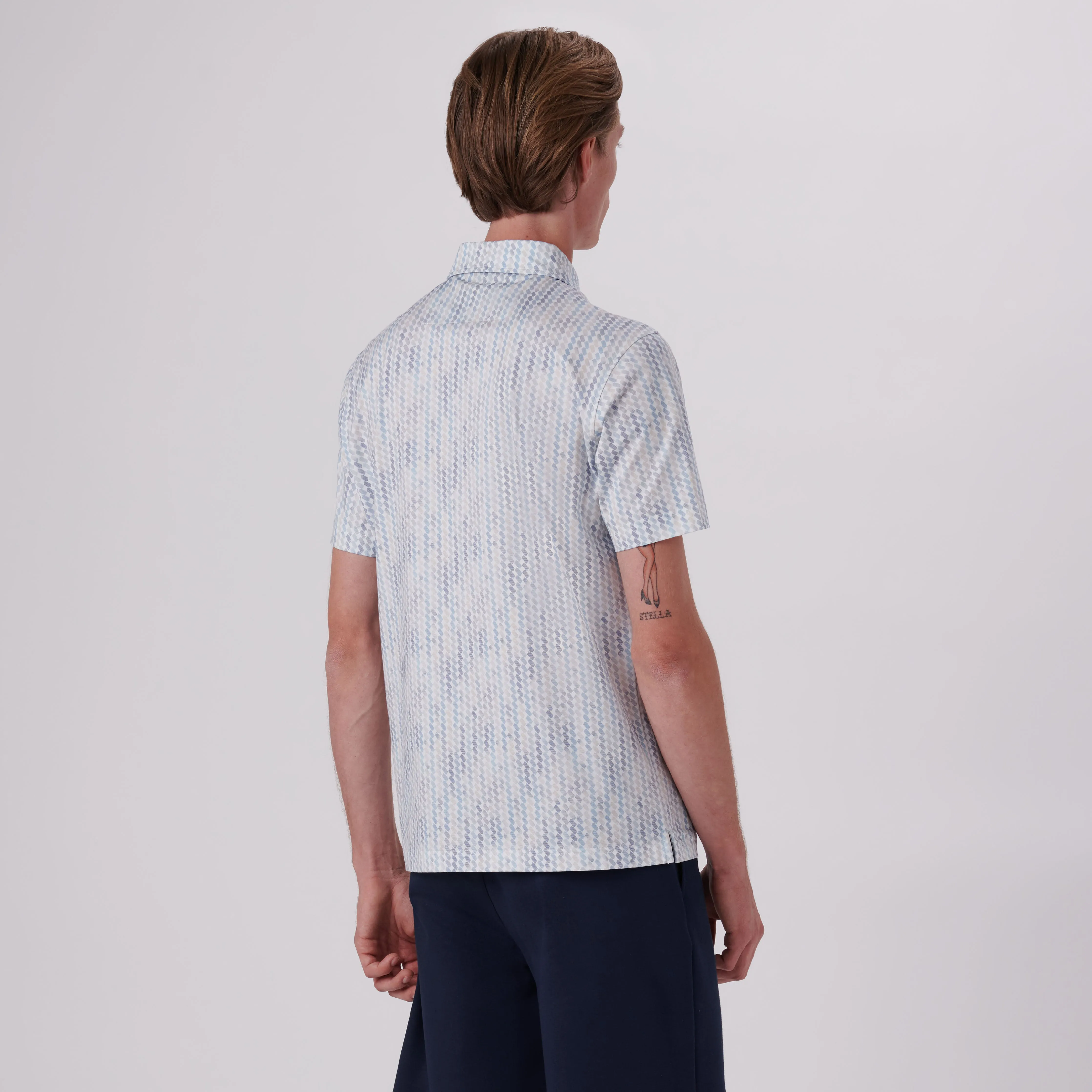 Victor Ribbon Stripe Print OoohCotton Polo sold by Bugatchi product image thumbnail 4