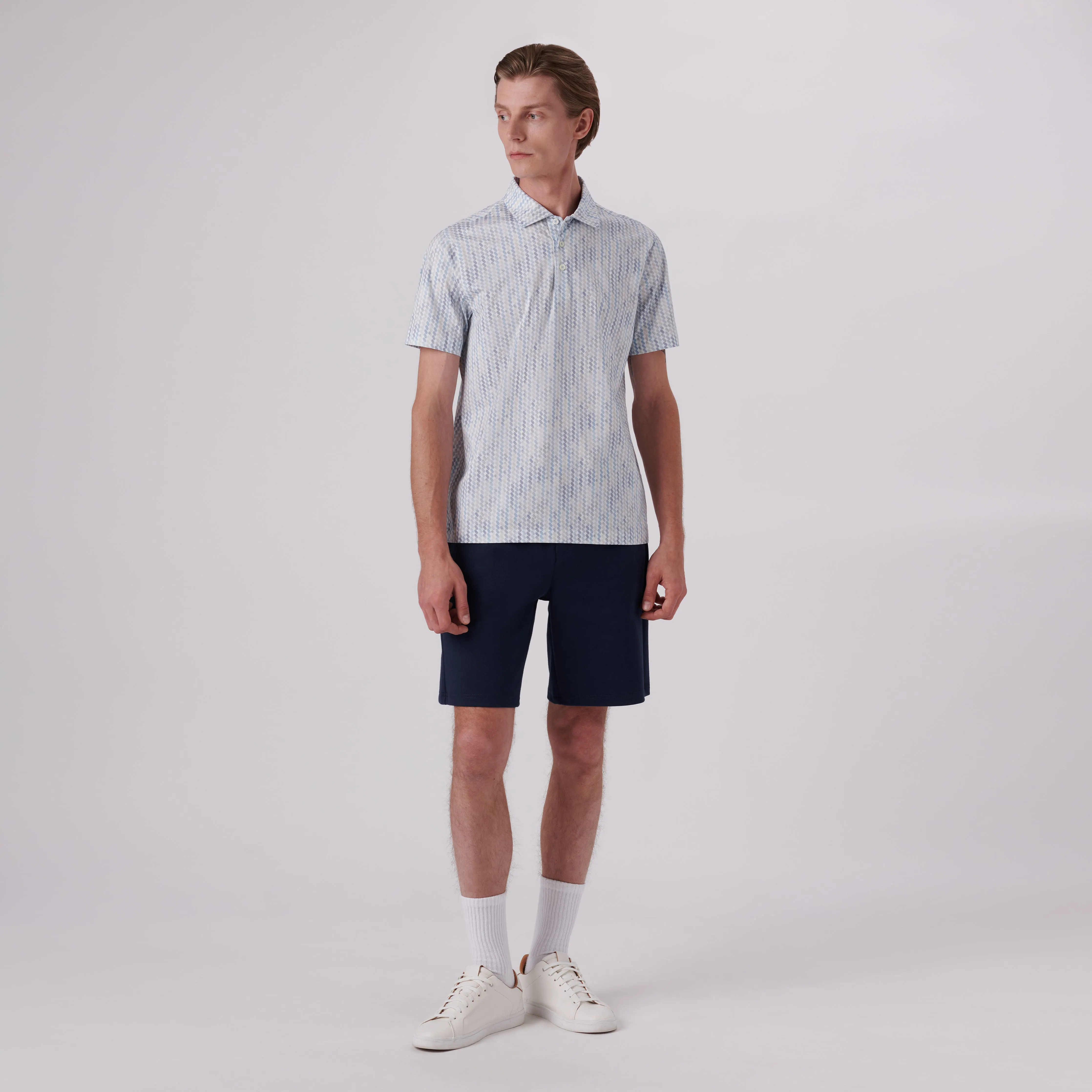 Victor Ribbon Stripe Print OoohCotton Polo sold by Bugatchi product image thumbnail 5