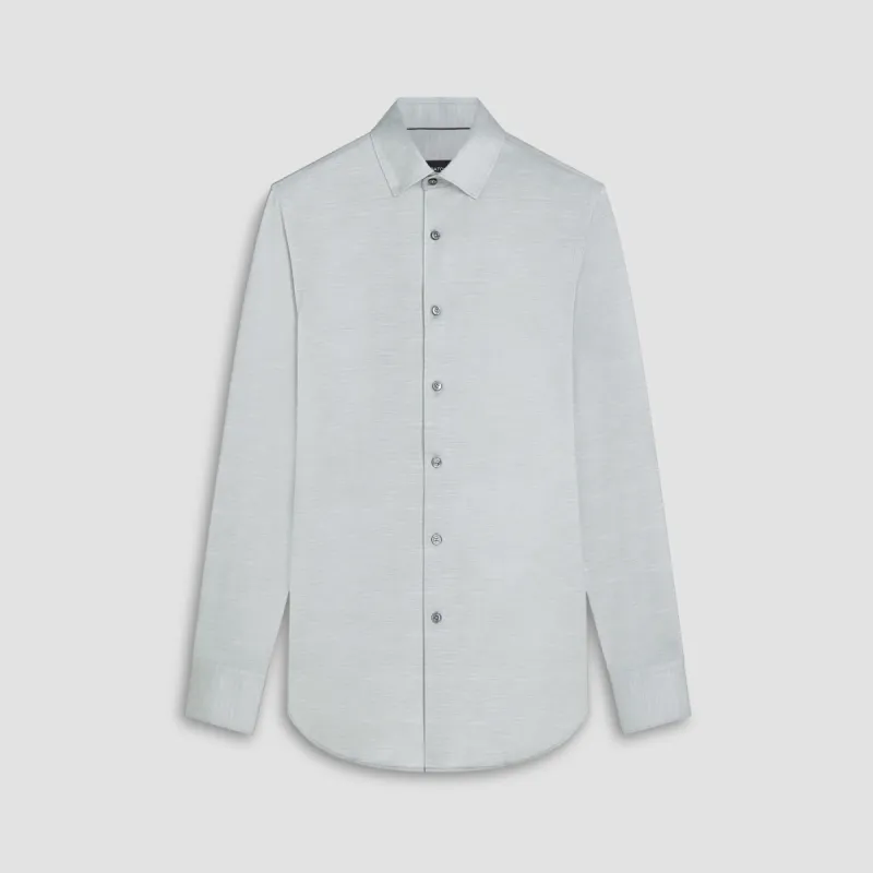 JAMES Striated OoohCotton Twill Shirt sold by Bugatchi