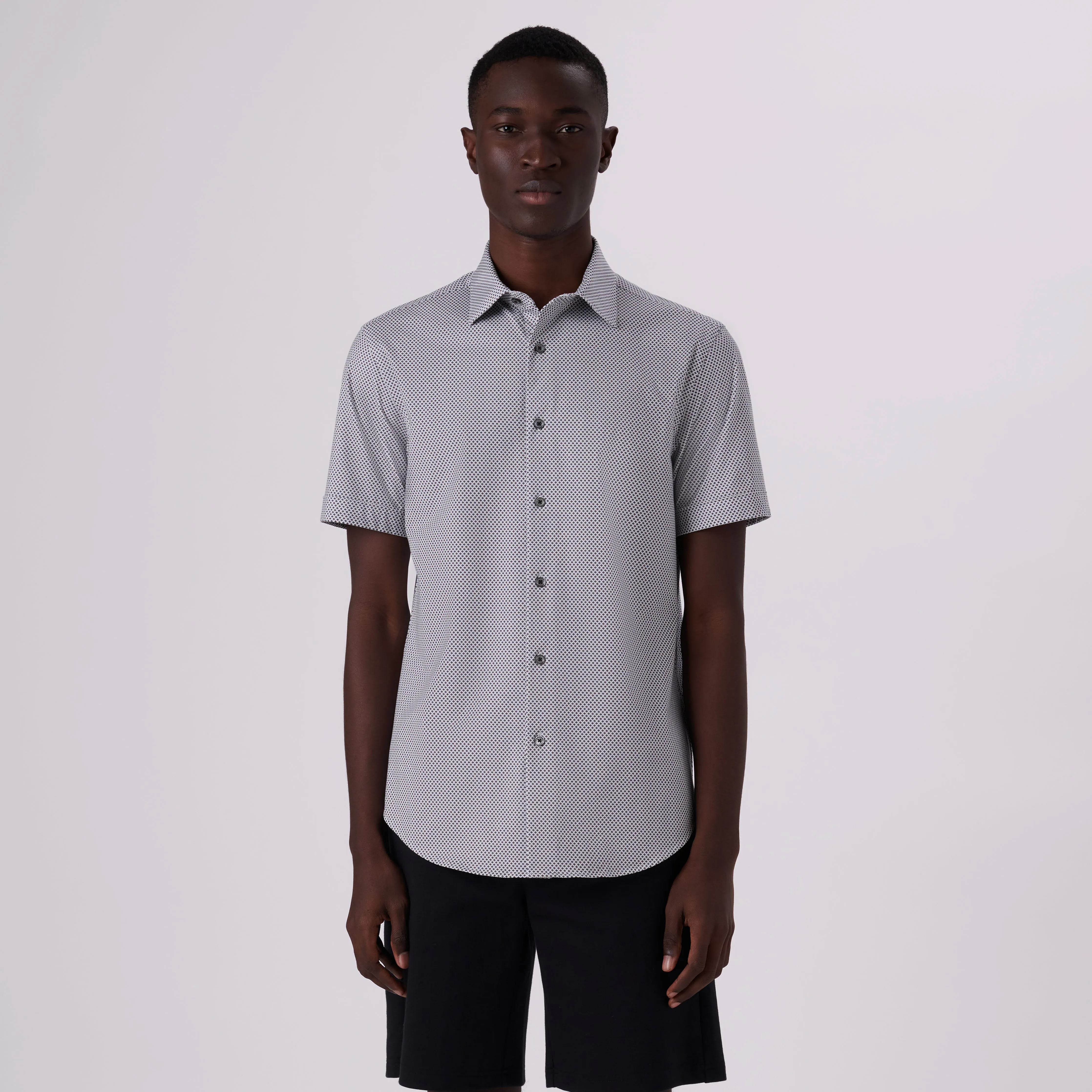 Miles Diamond Print OoohCotton Short Sleeve Shirt sold by Bugatchi product image thumbnail 2