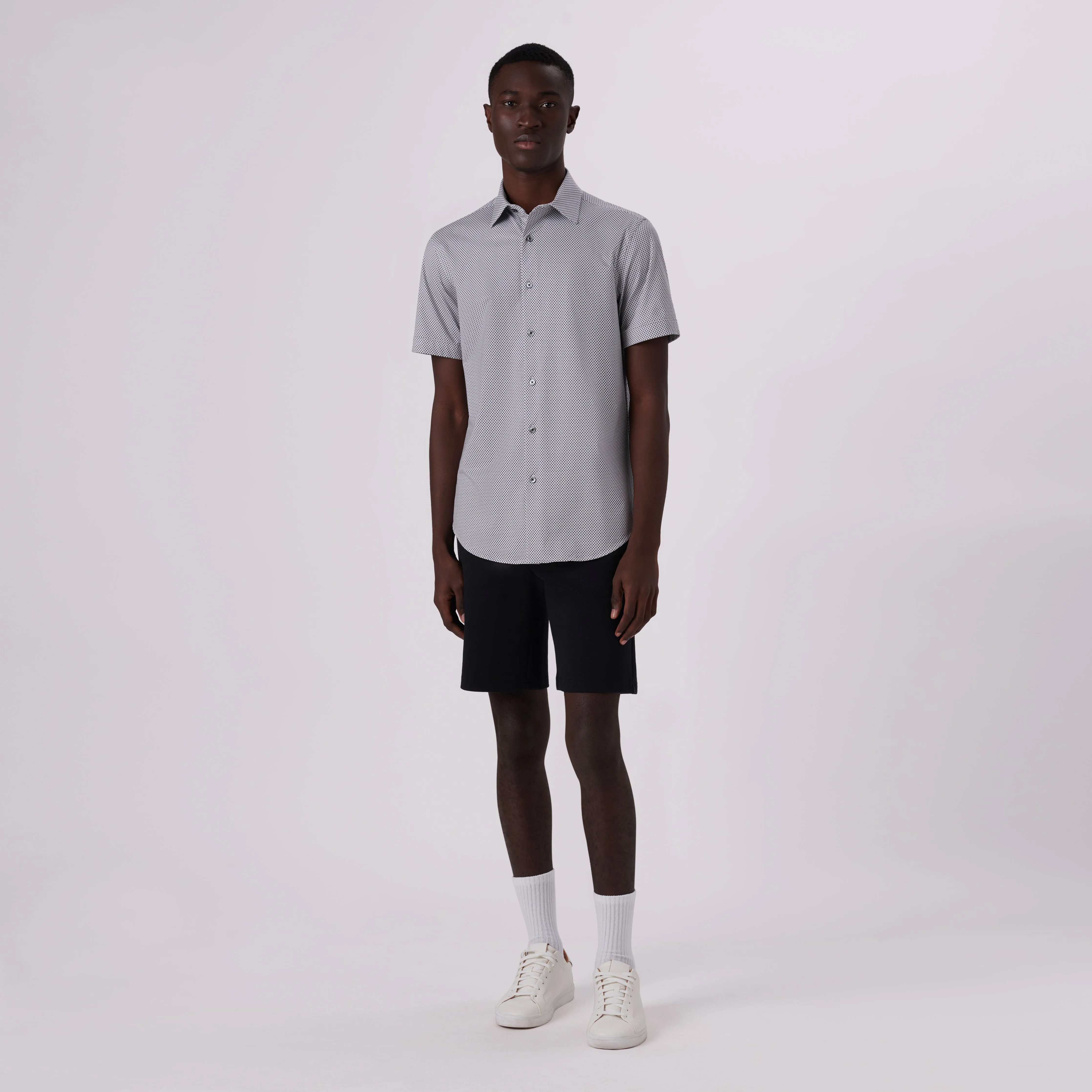 Miles Diamond Print OoohCotton Short Sleeve Shirt sold by Bugatchi product image thumbnail 5