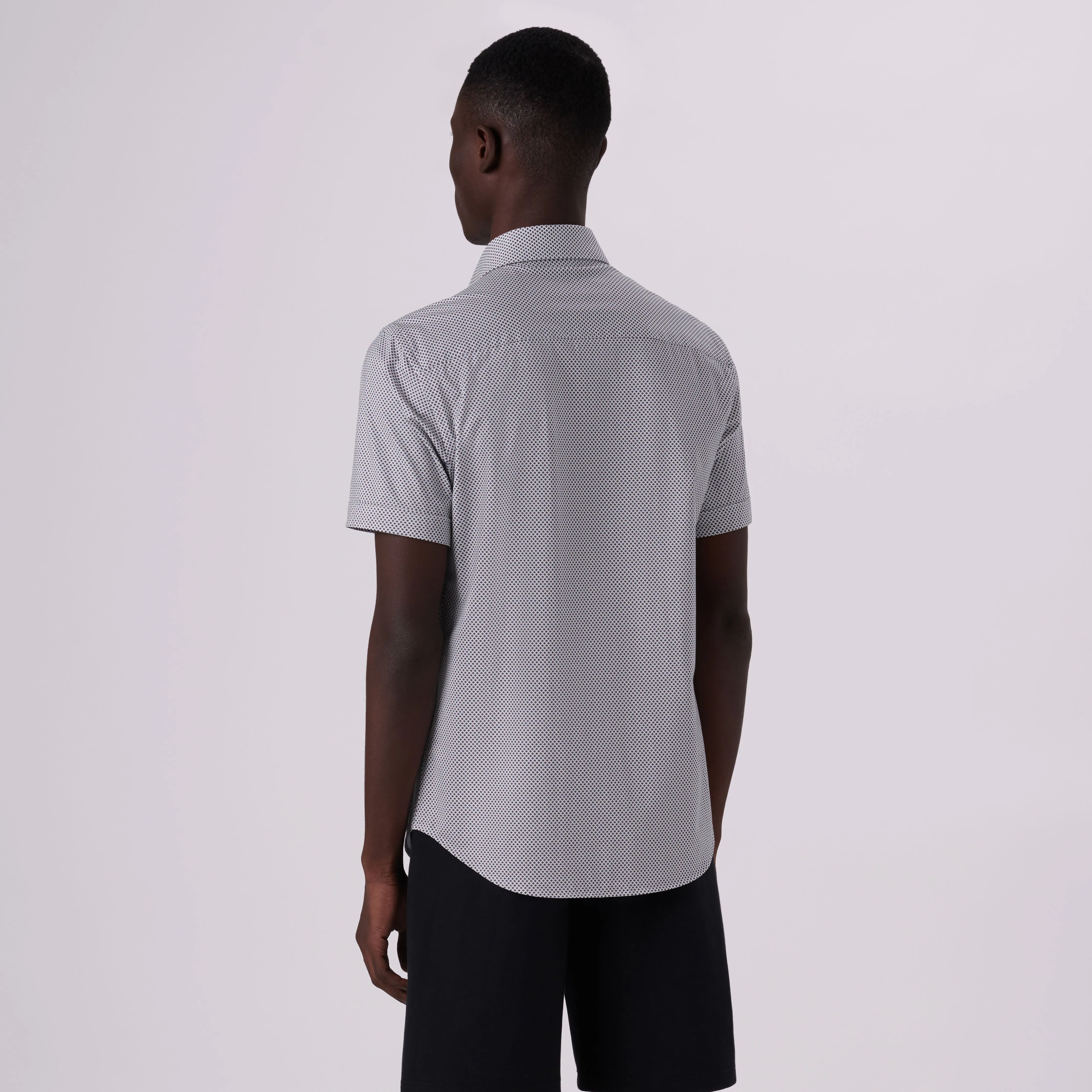 Miles Diamond Print OoohCotton Short Sleeve Shirt sold by Bugatchi product image thumbnail 4