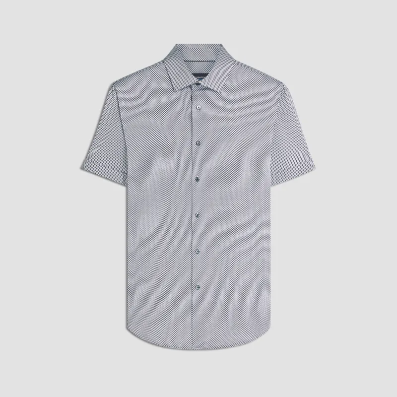 Miles Diamond Print OoohCotton Short Sleeve Shirt sold by Bugatchi