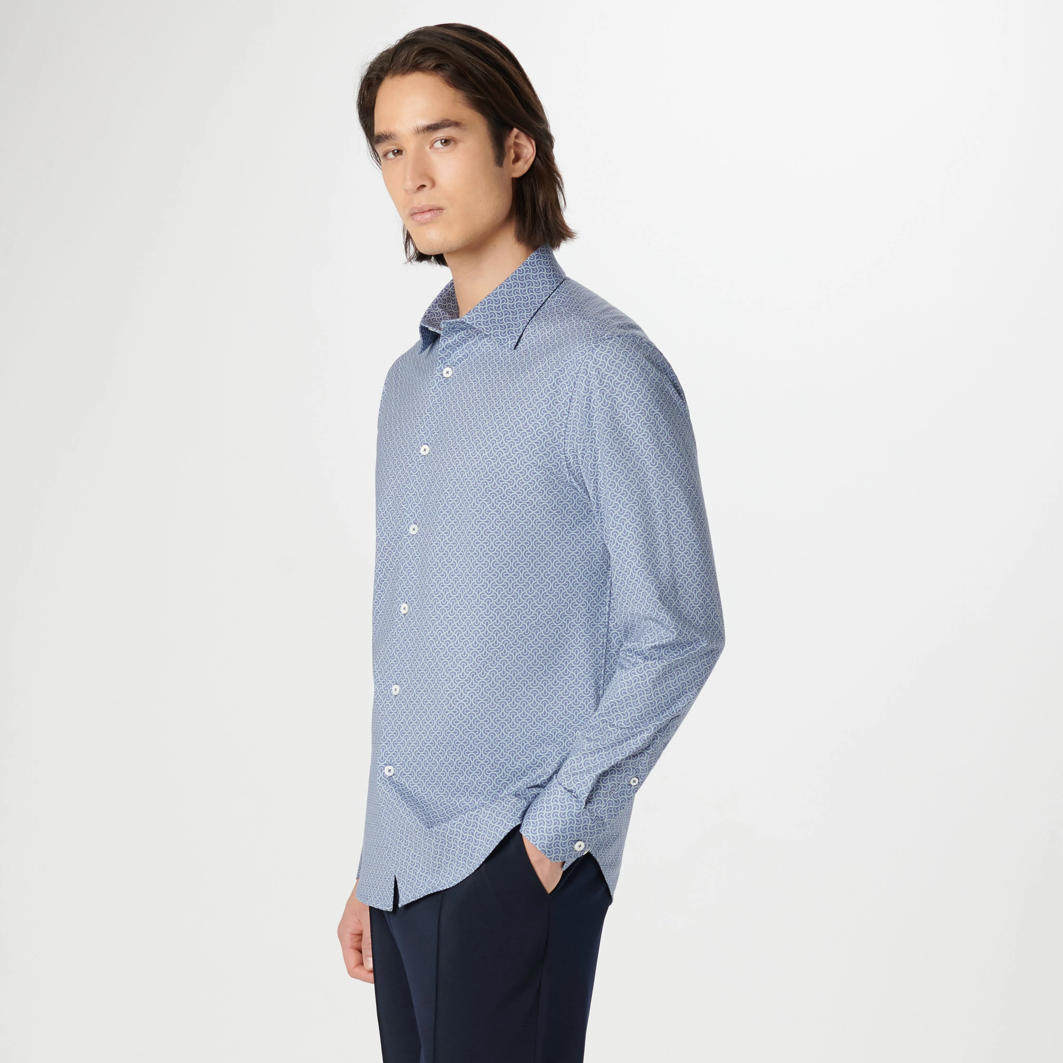 James Geometric OoohCotton Shirt sold by Bugatchi product image thumbnail 3
