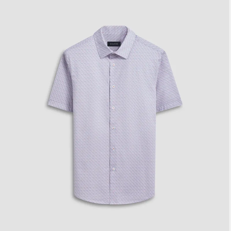 Miles Geometric OoohCotton Short Sleeve Shirt sold by Bugatchi