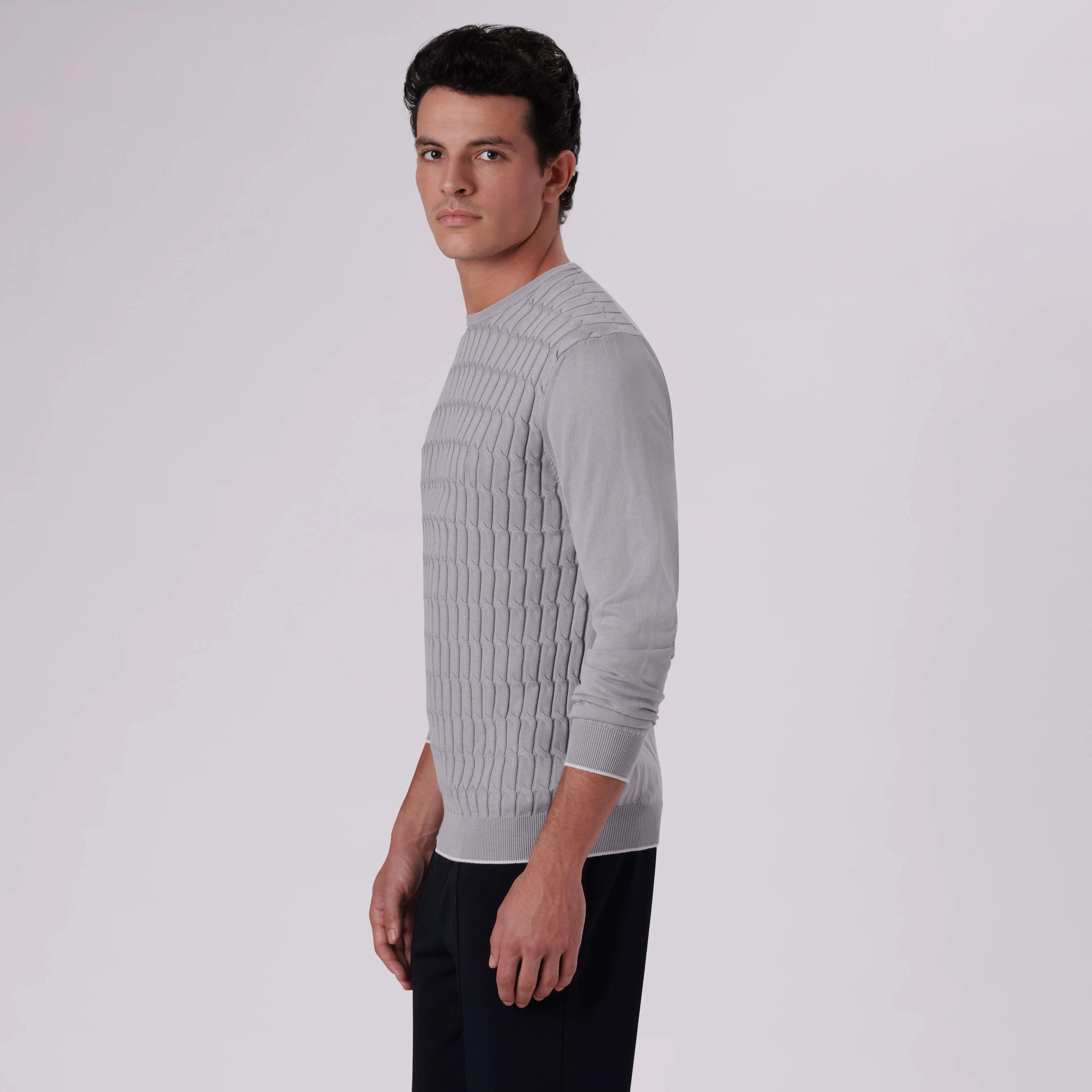 Knit Stitch Crew Neck Sweater sold by Bugatchi product image thumbnail 4
