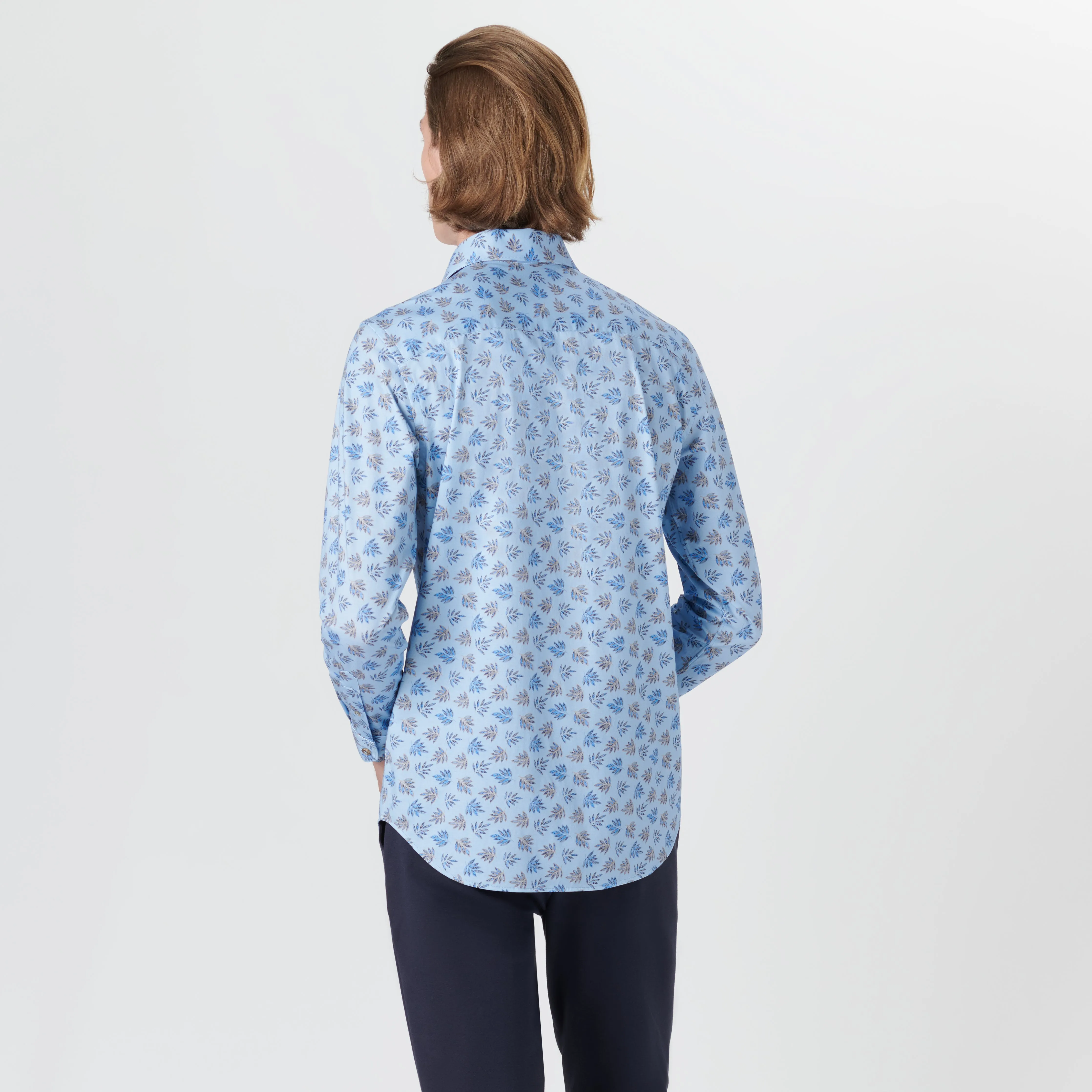 JAMES Leaf Print OoohCotton Shirt sold by Bugatchi product image thumbnail 4
