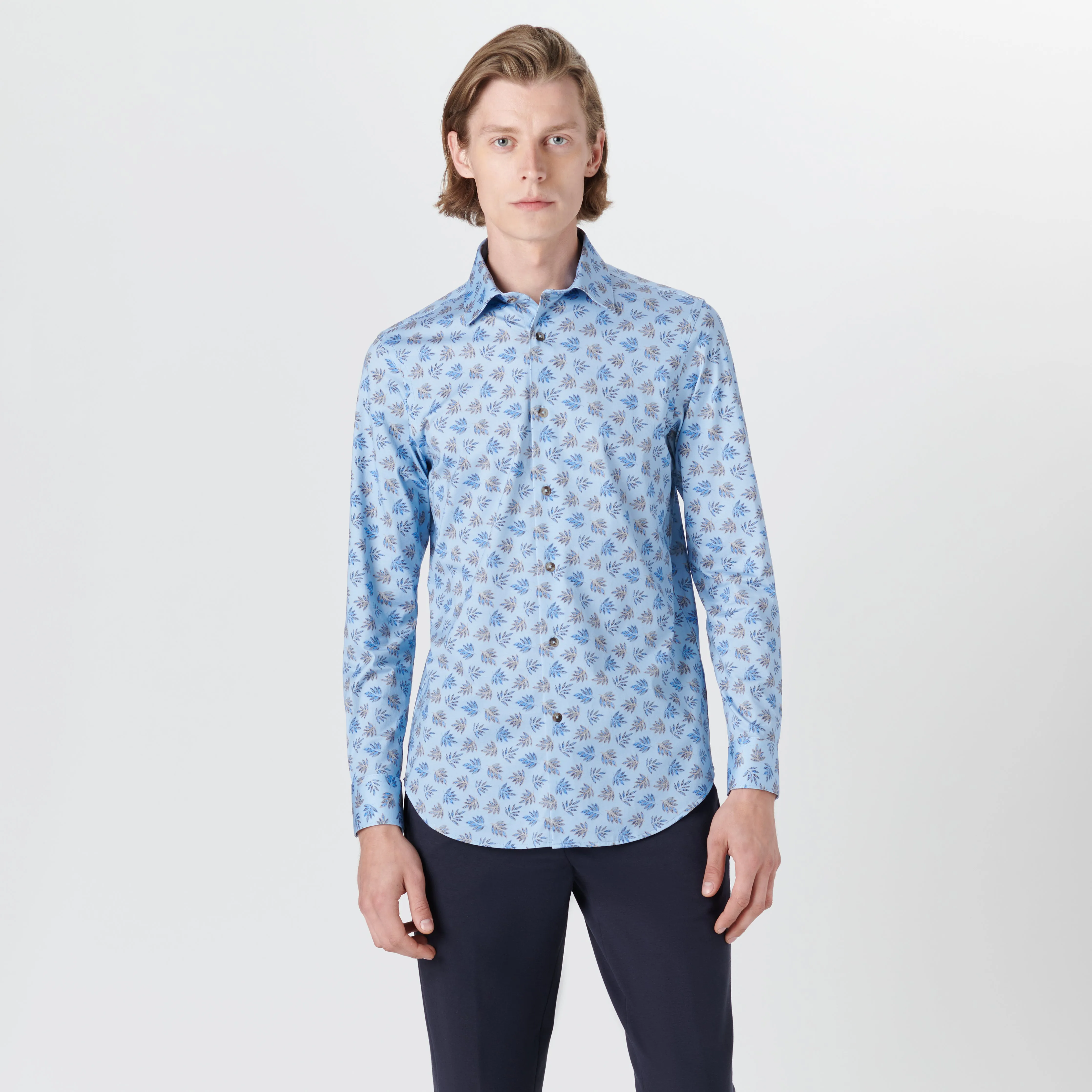 JAMES Leaf Print OoohCotton Shirt sold by Bugatchi product image thumbnail 2