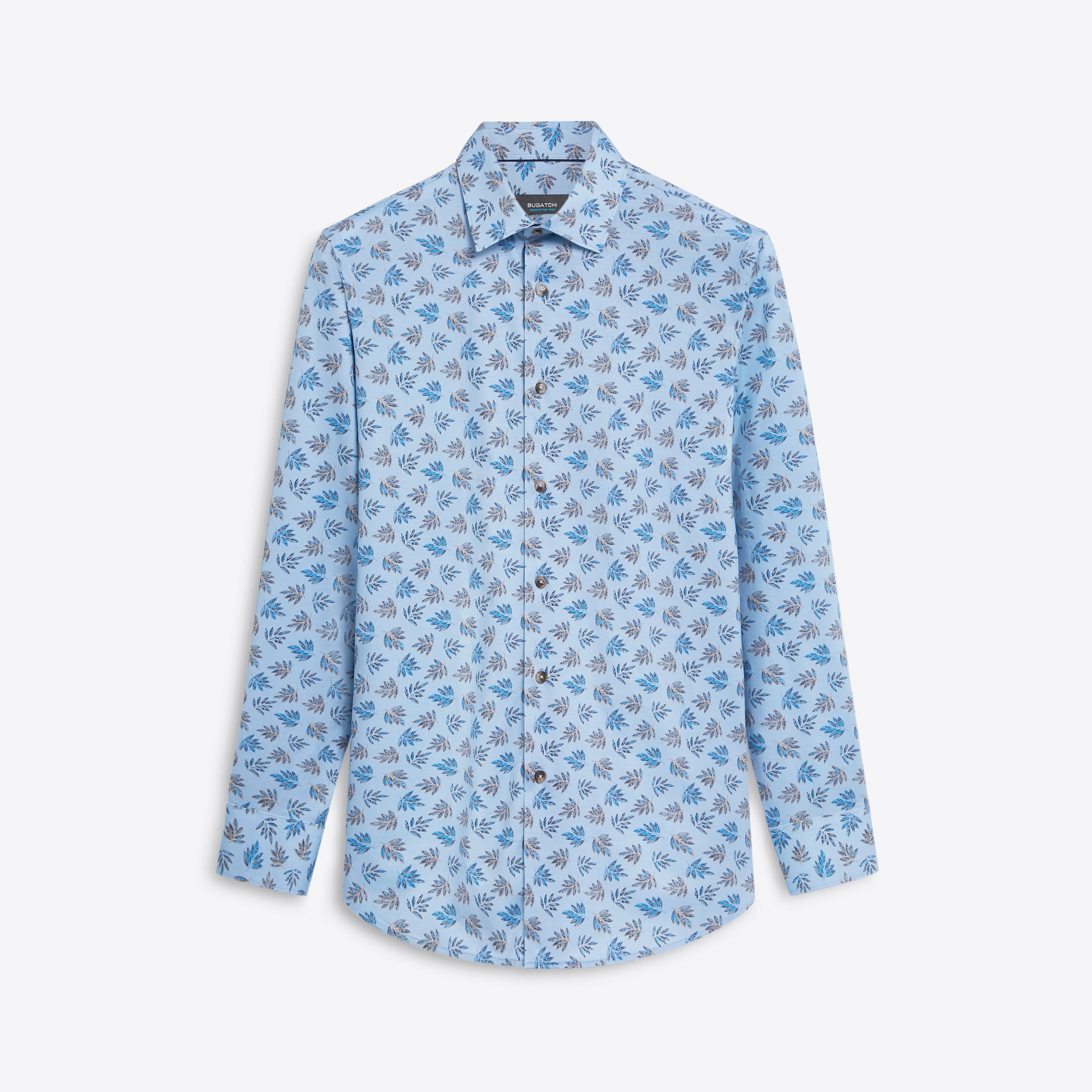 JAMES Leaf Print OoohCotton Shirt sold by Bugatchi